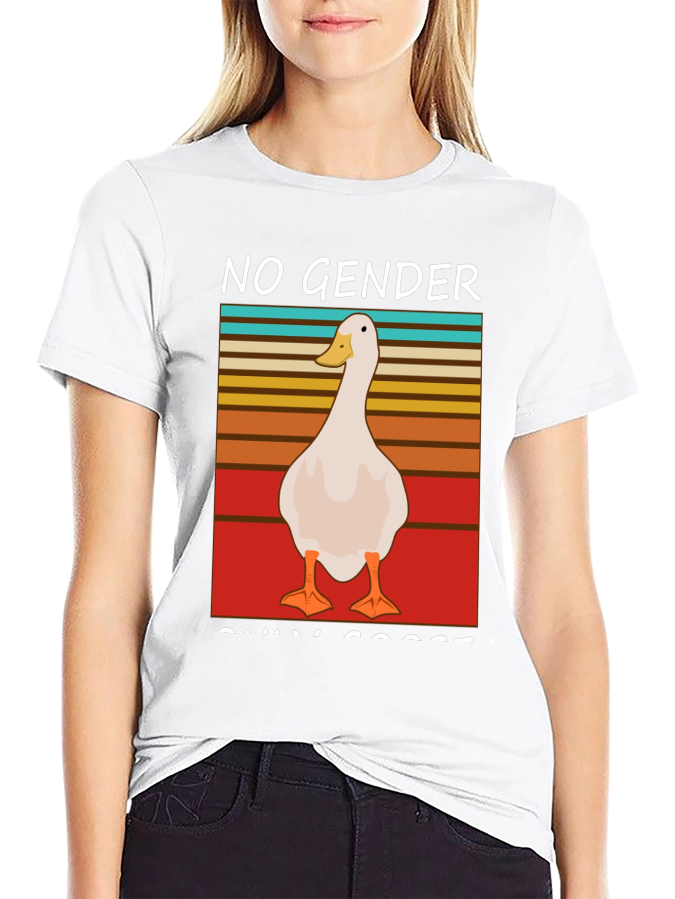Black No Gender Only Goose T-Shirt view 9