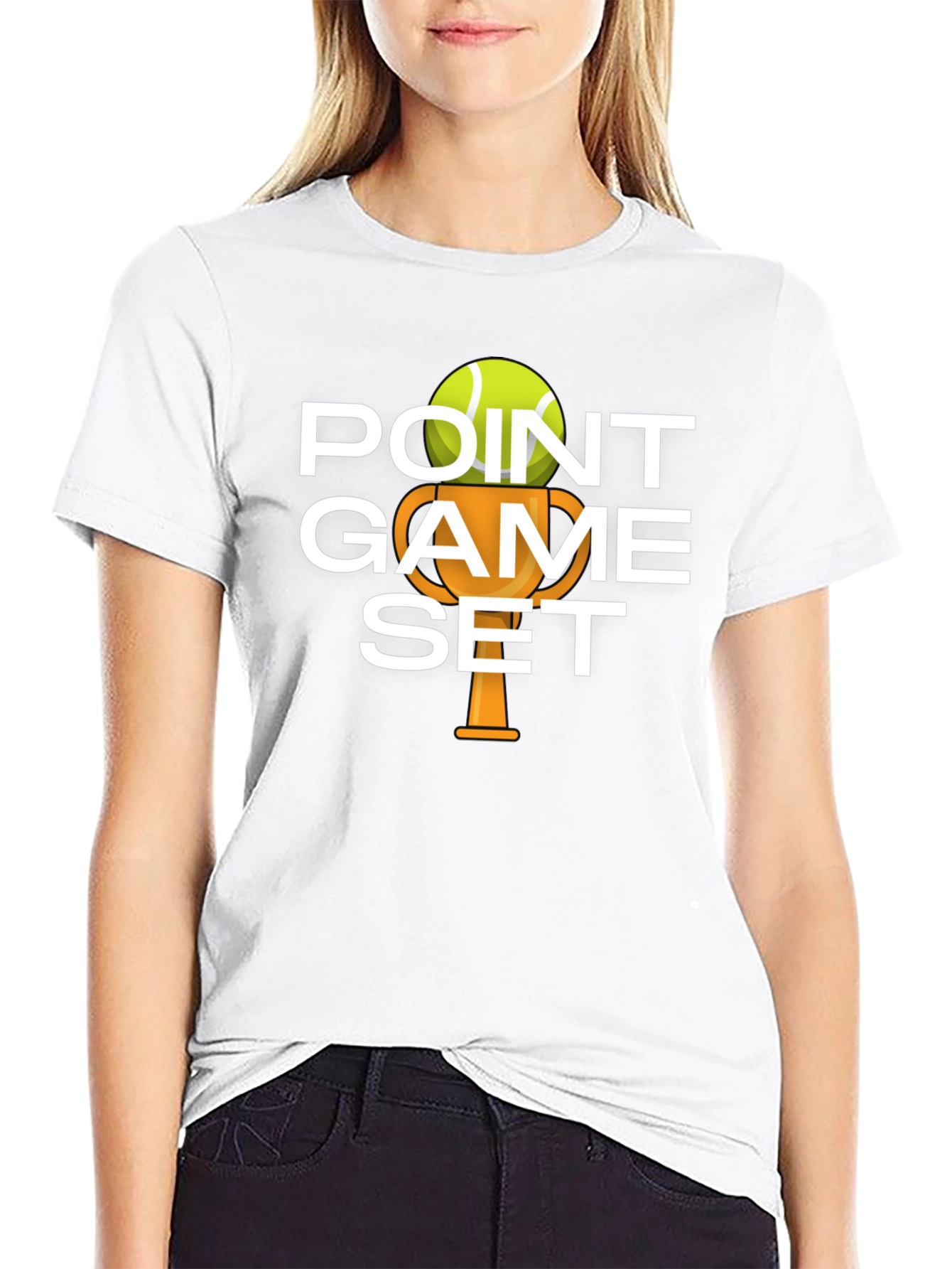 Black Tennis Point Game Set T-Shirt view 9