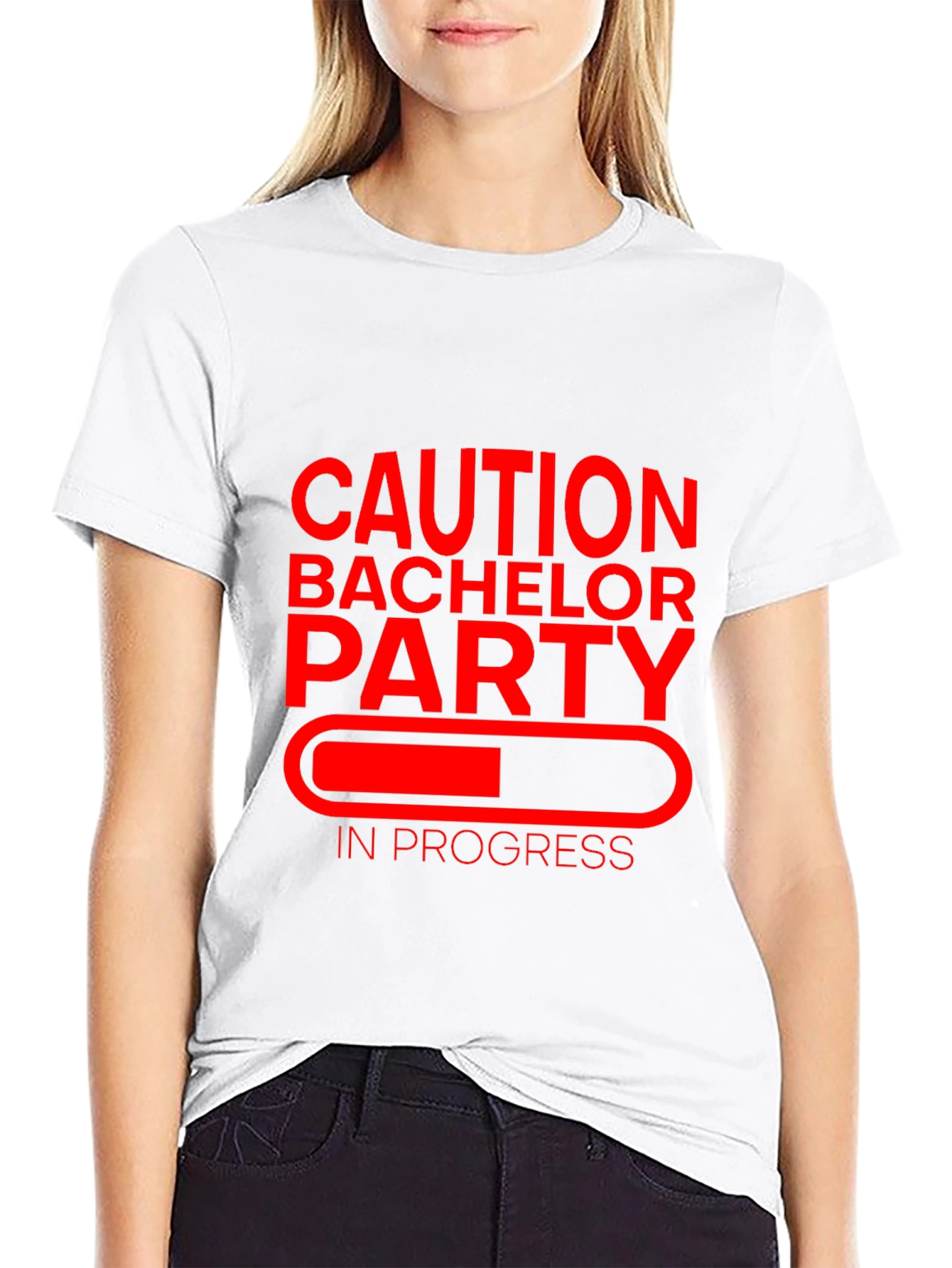 Black Caution Bachelor Party T-Shirt view 9