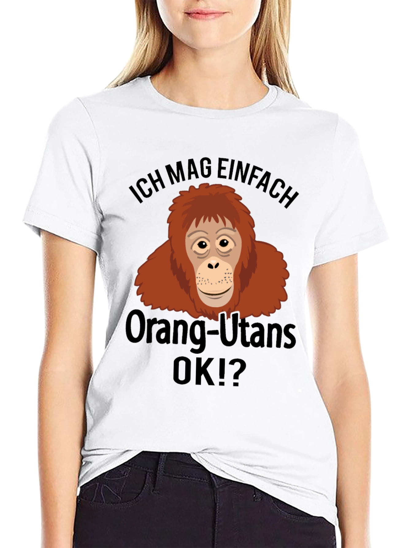 Black Ich Mag Orang-Utans OK?! Black T-Shirt view 9
