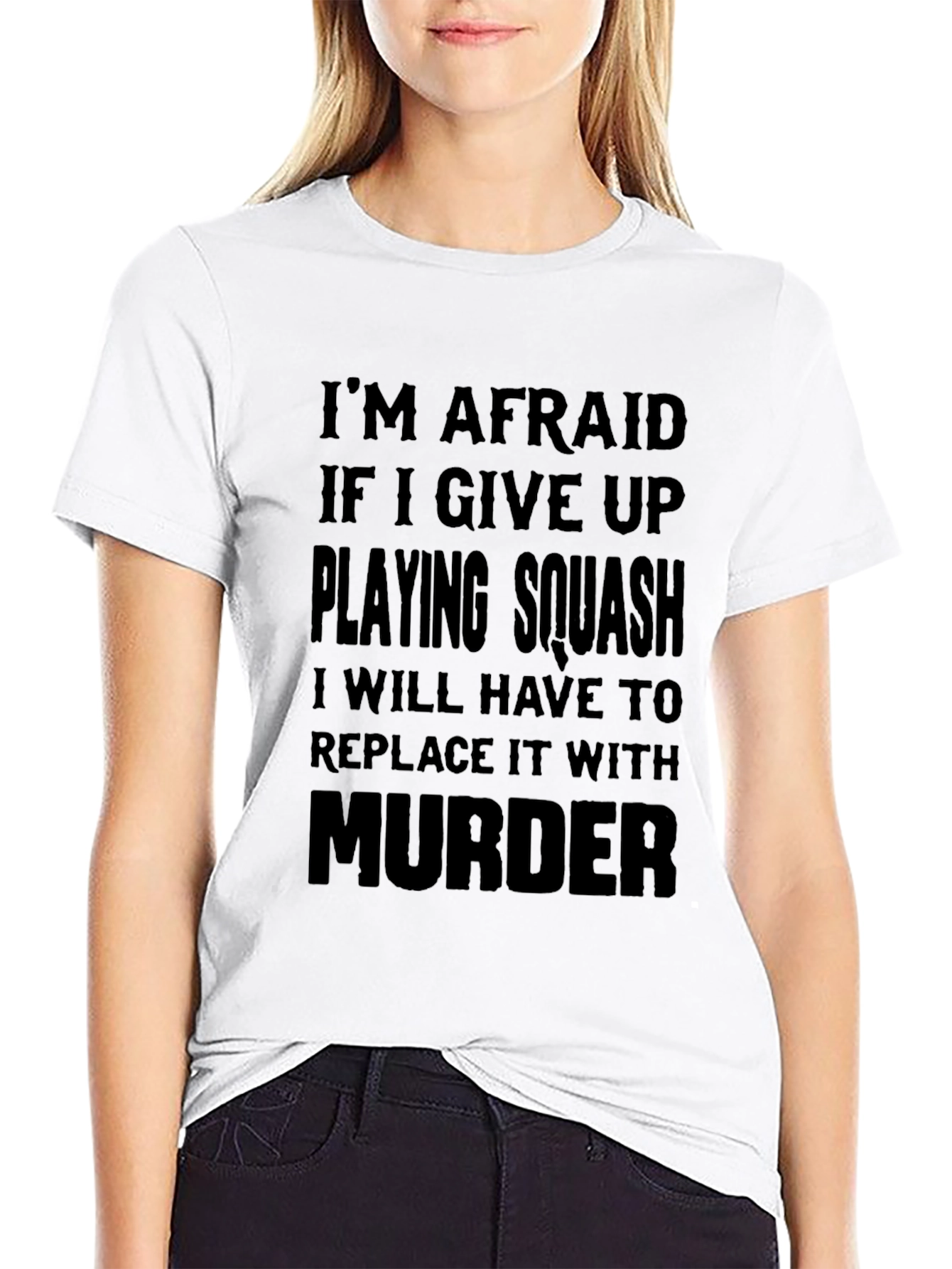 Black Squash & Murder Funny T-Shirt view 9
