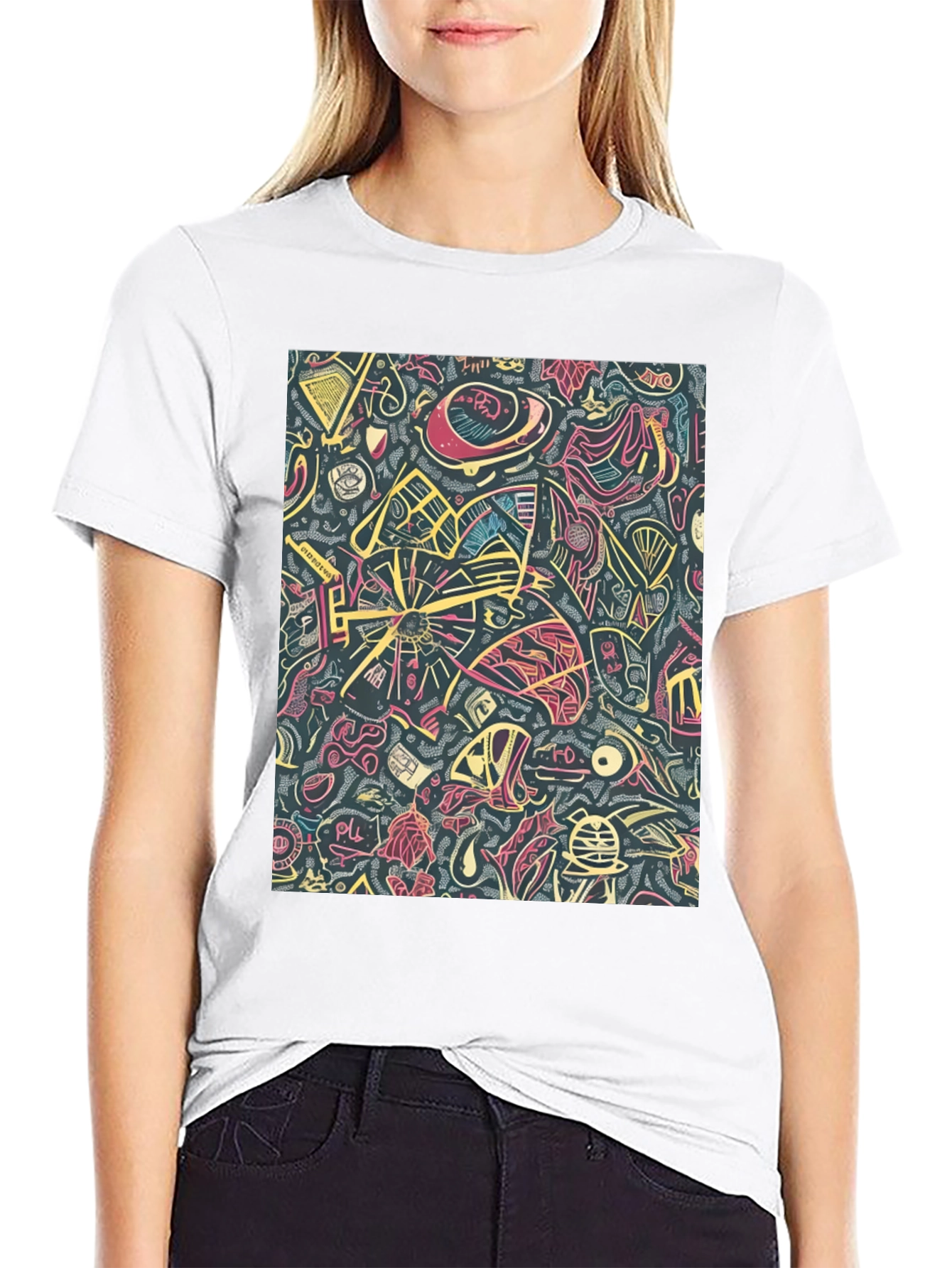 Black Abstract Pattern Tee view 9