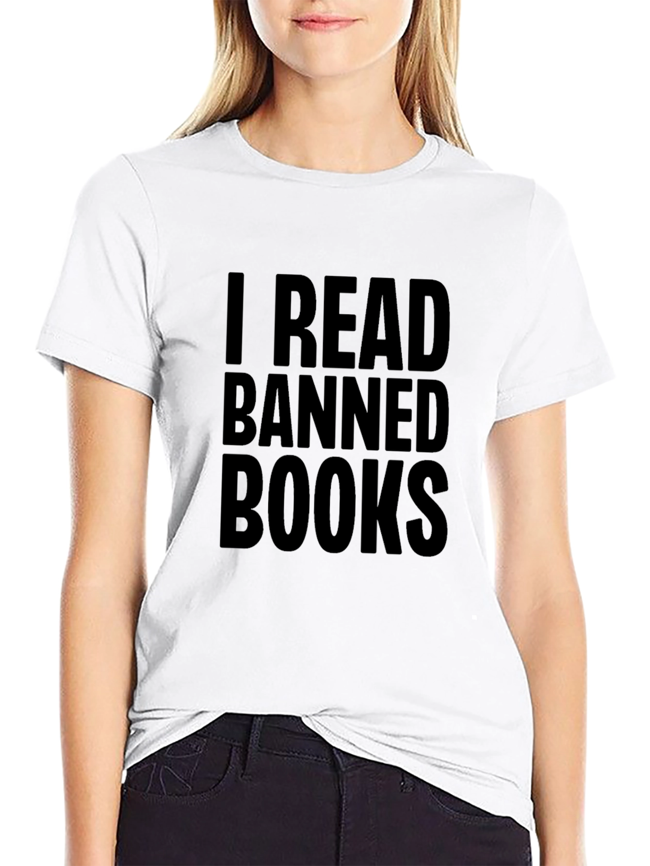Black I Read Banned Books T-Shirt view 9
