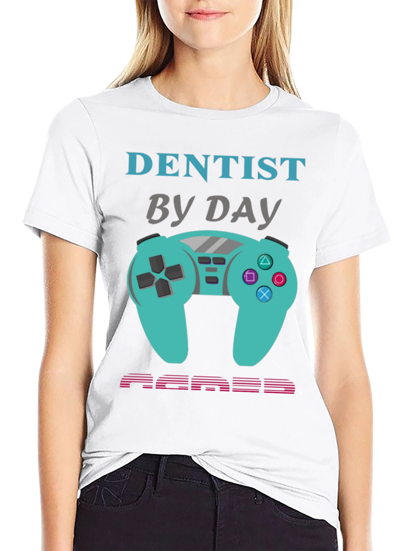 Black Dentist By Day Gamer By Night Graphic Tee view 9