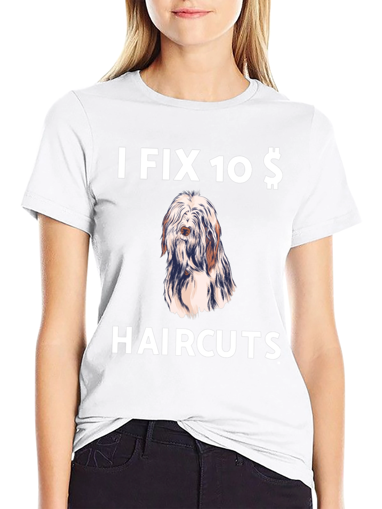 Black Funny Dog Haircut T-Shirt - I Fix 10 Dollar Haircuts view 9