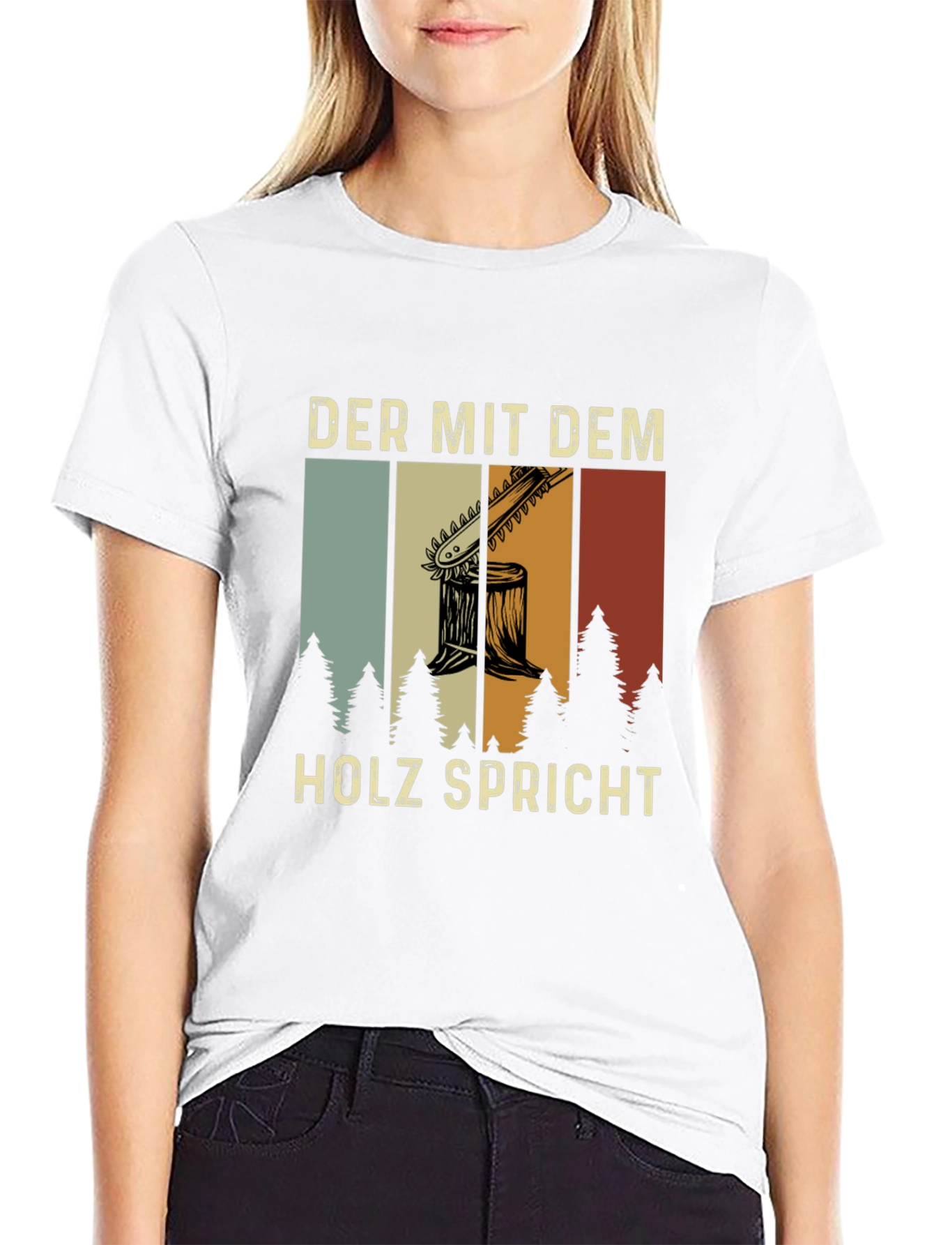 Black Der Mit Dem Holz Spricht Graphic Tee view 9