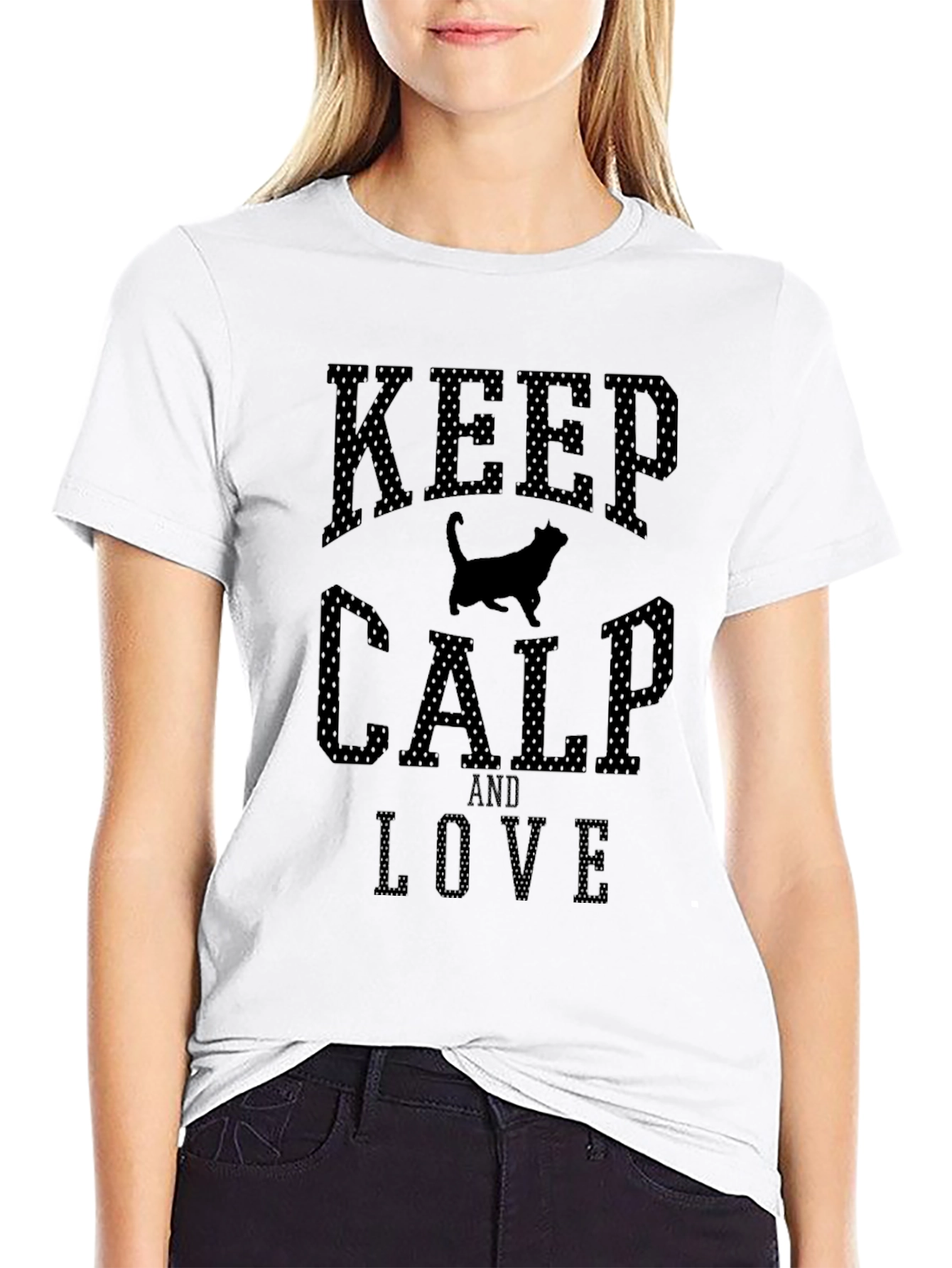 Black Keep Calm & Love Cats Men's Black T-Shirt view 9