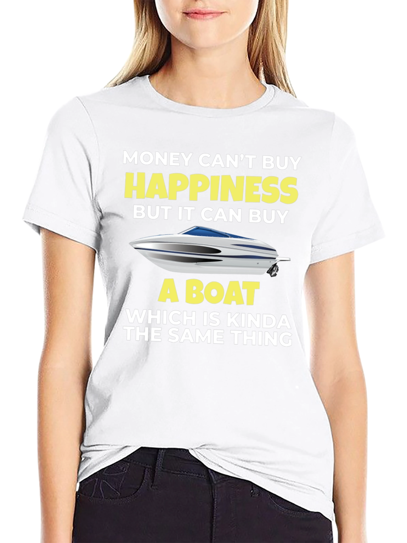 Black Money Can't Buy Happiness, Boat T-Shirt view 9
