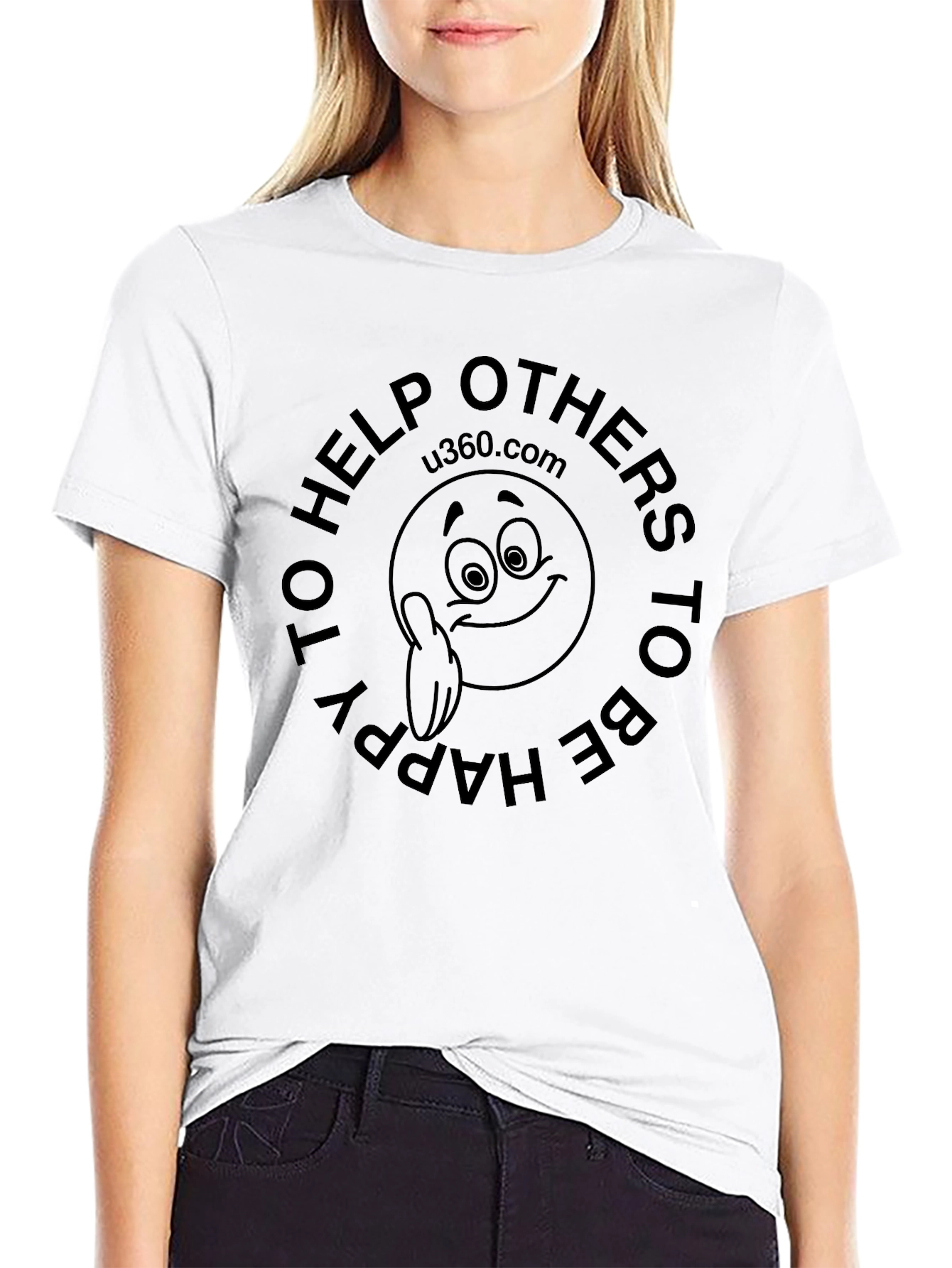 Black Help Others To Be Happy Black Tee view 9