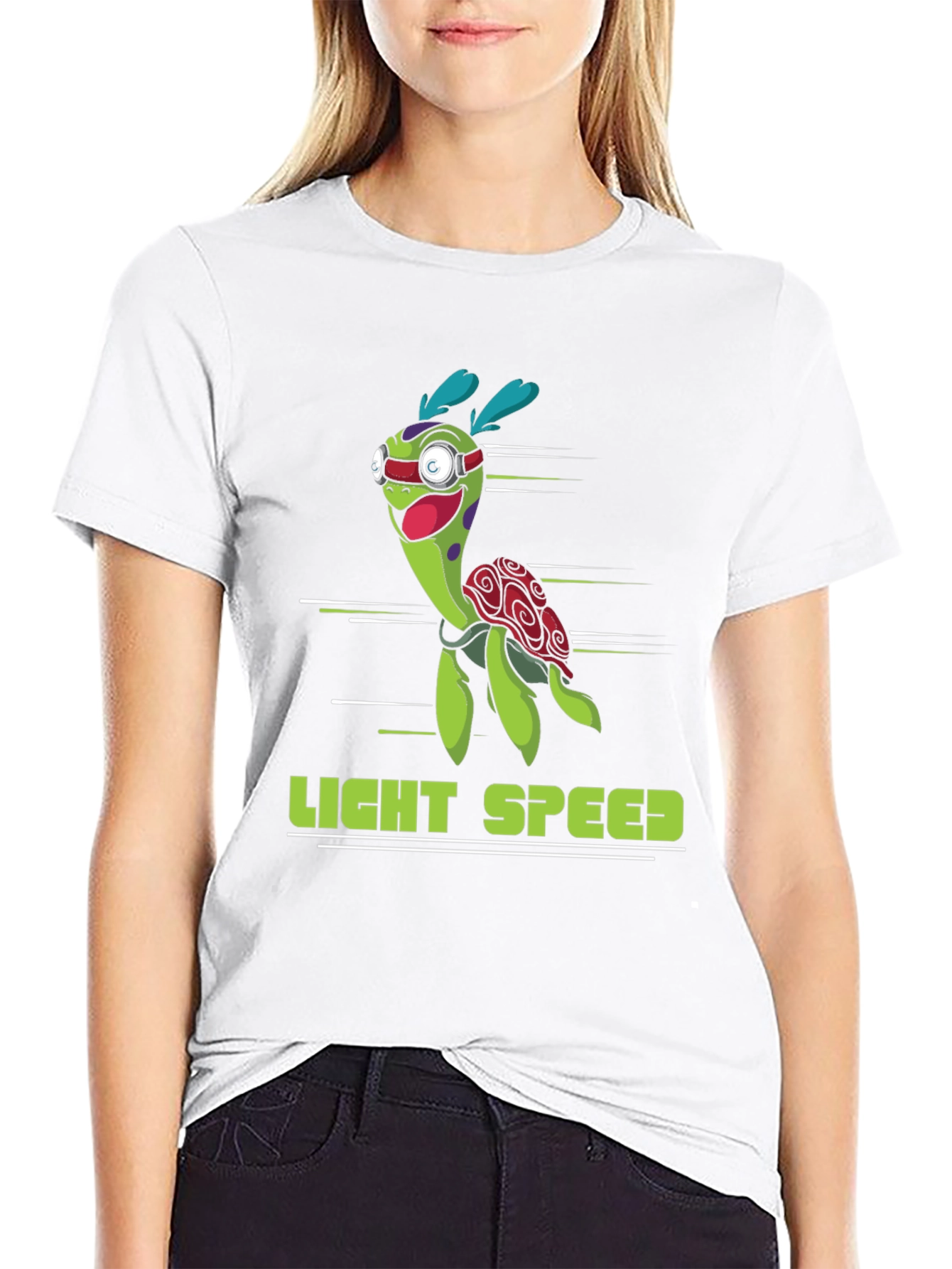Black Light Speed Turtle Graphic T-Shirt - Black view 9
