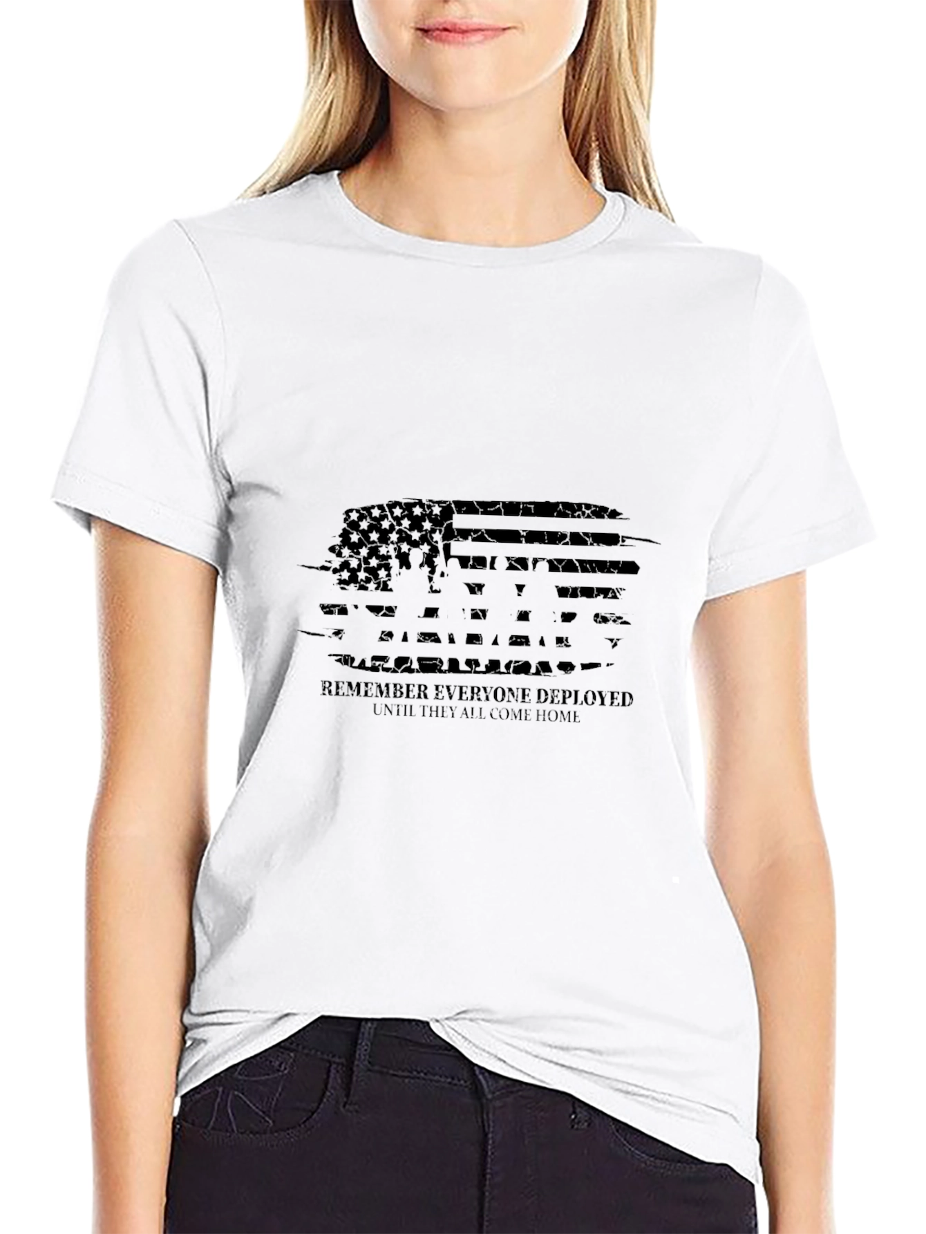 Black Remember Everyone Deployed Graphic T-Shirt view 9