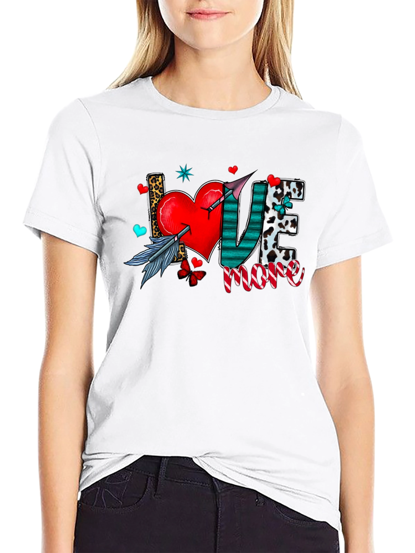 Black Love More Graphic T-Shirt - Trendy Casual Tee view 9