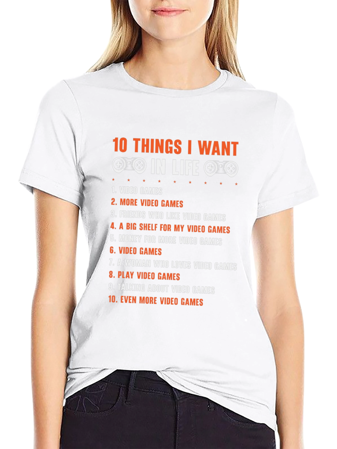Black Gamer Life Wishlist T-Shirt - 10 Things I Want in Life view 9