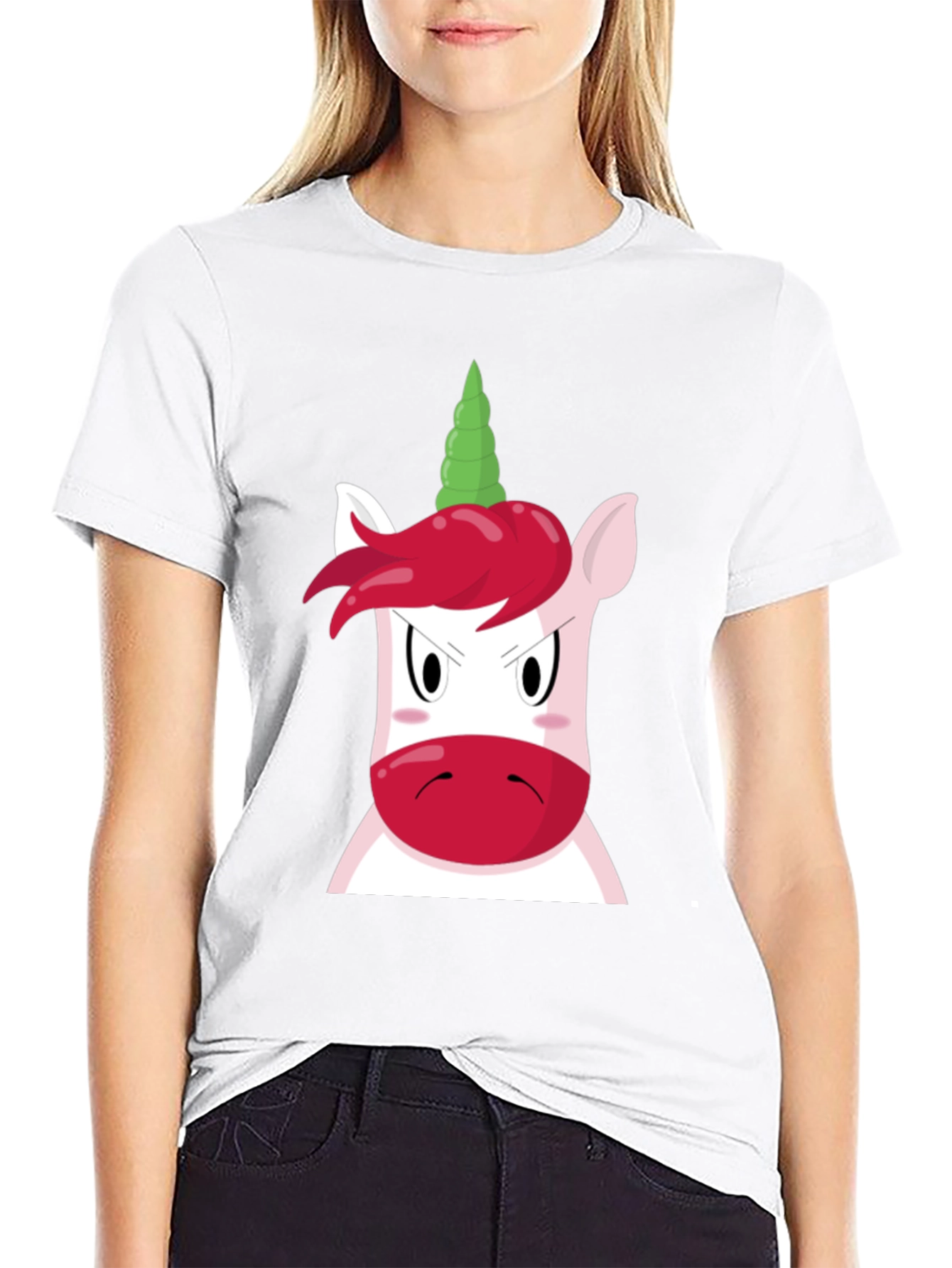Black Angry Unicorn Graphic Tee - Black Unisex T-Shirt view 9