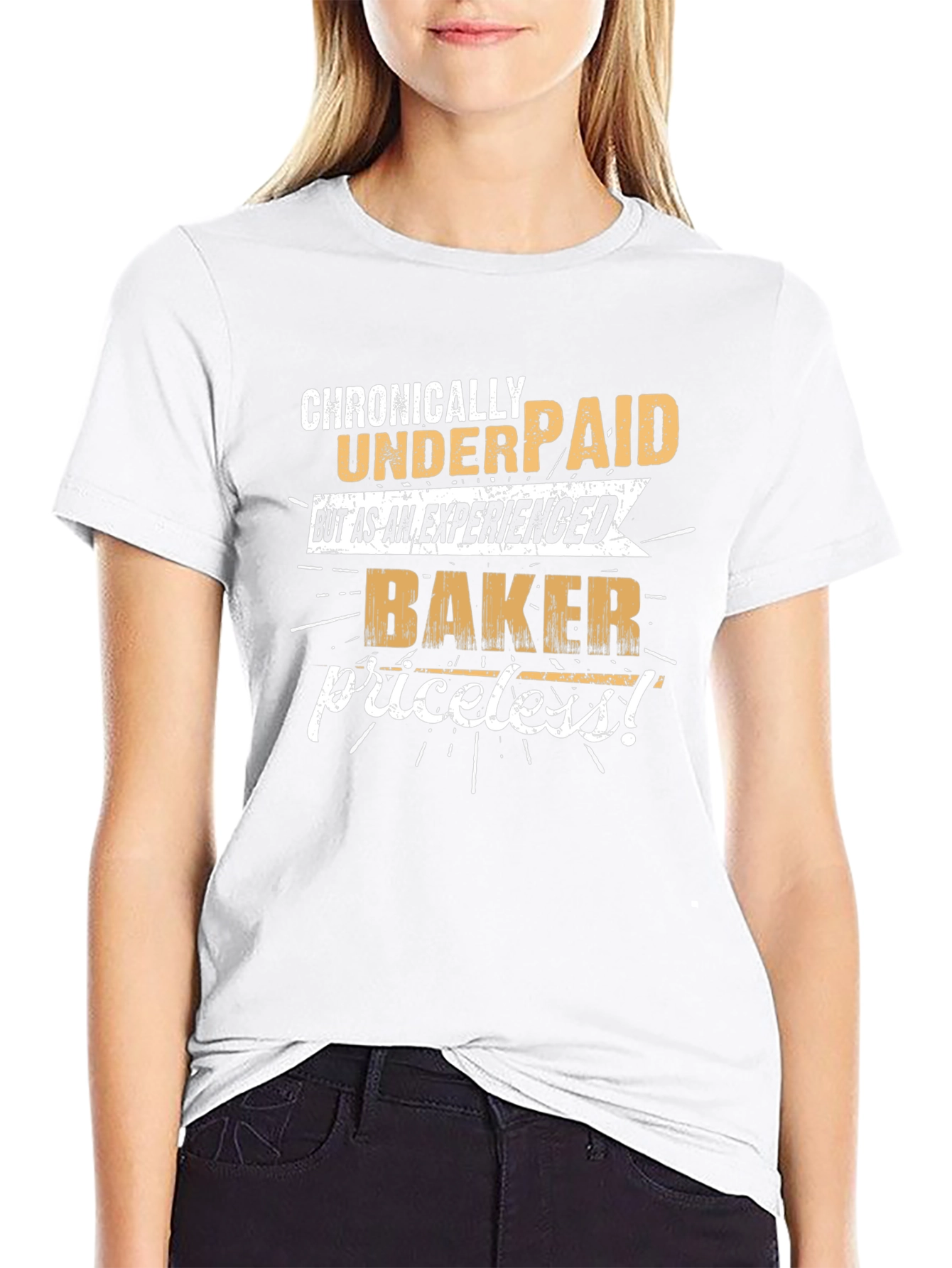 Black Chronically Underpaid Baker T-Shirt view 9