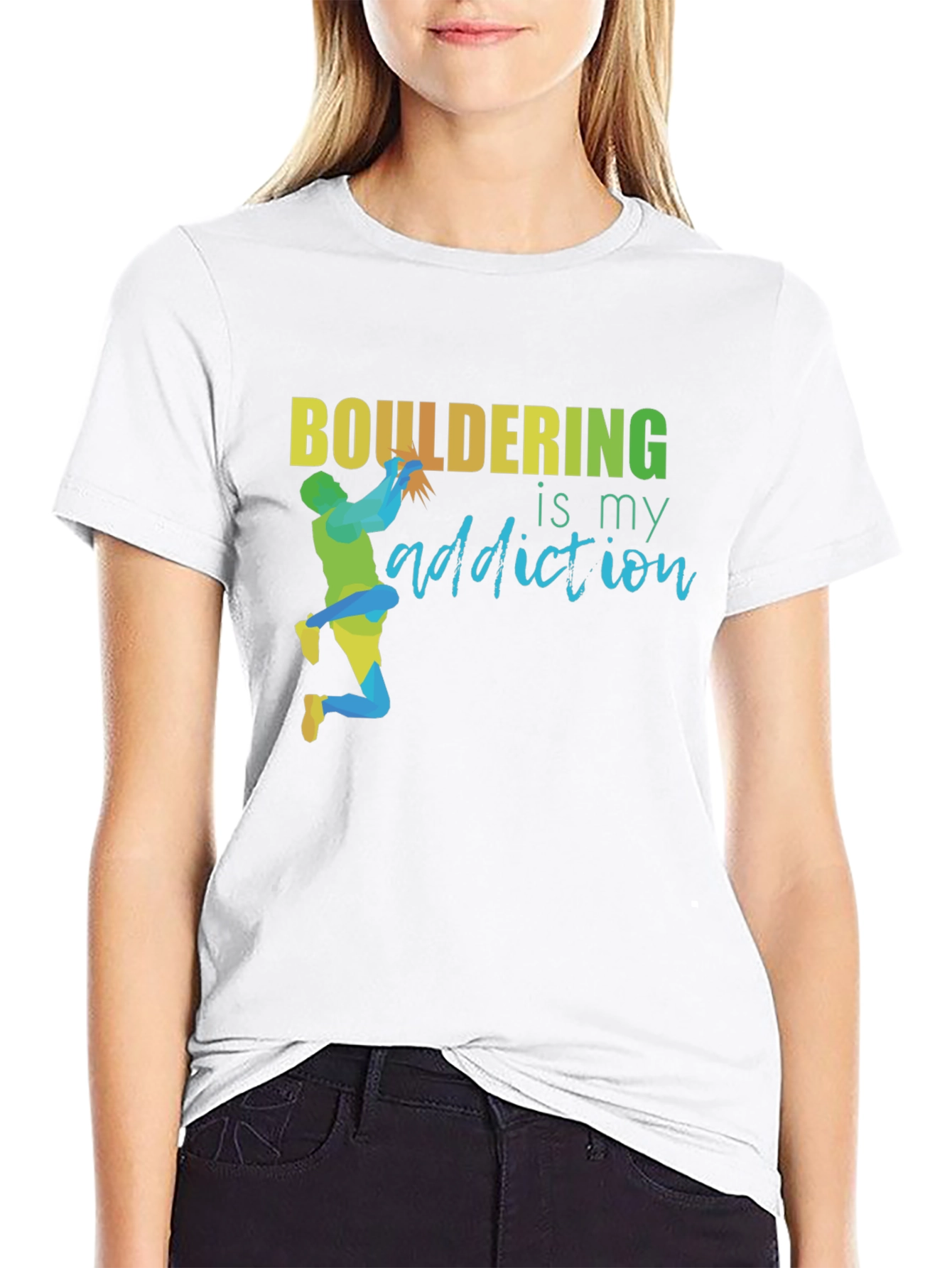 Black Bouldering Addiction T-Shirt - Rock Climbing Apparel view 9
