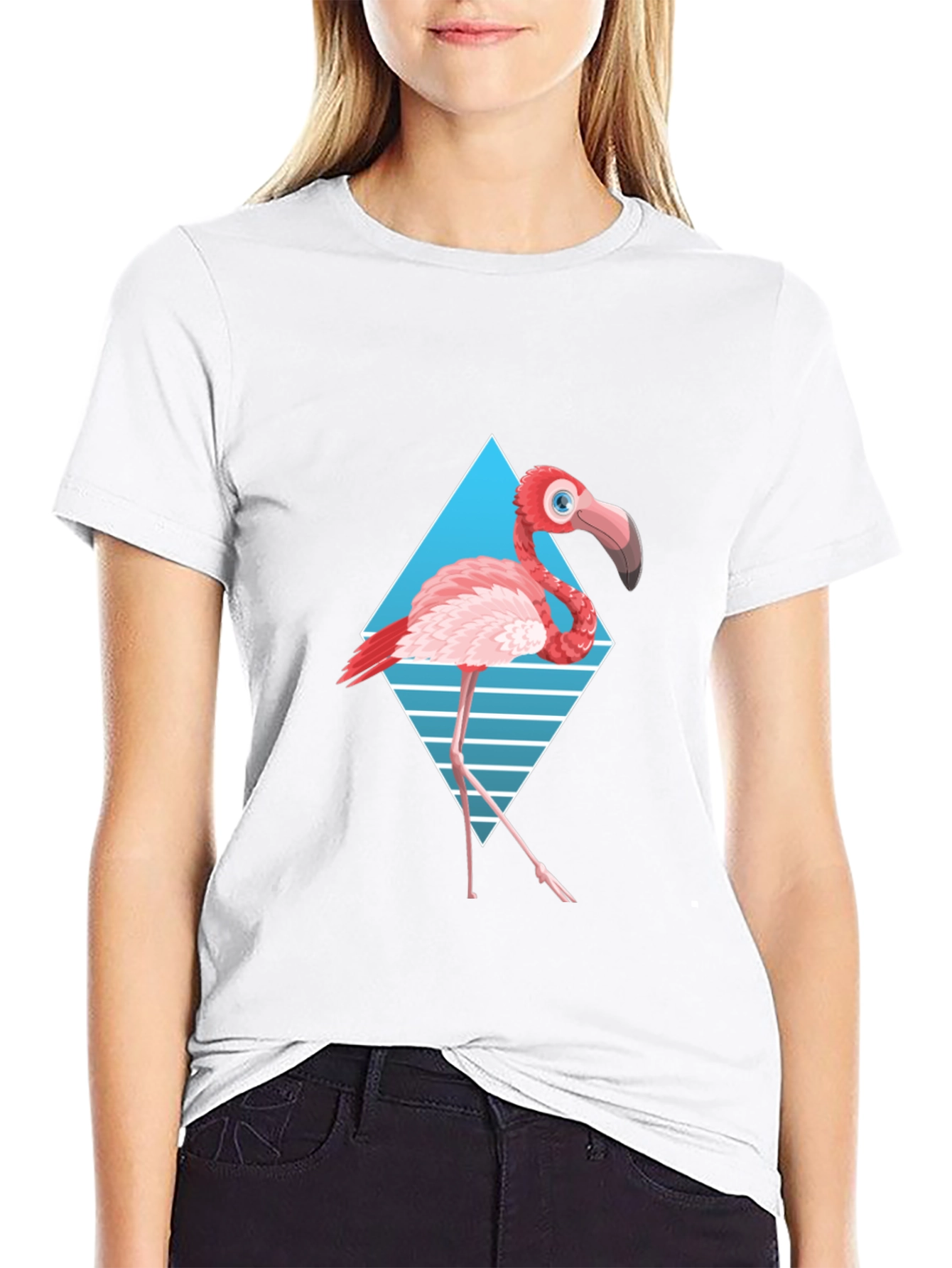 Black Black Flamingo Graphic Tee view 9