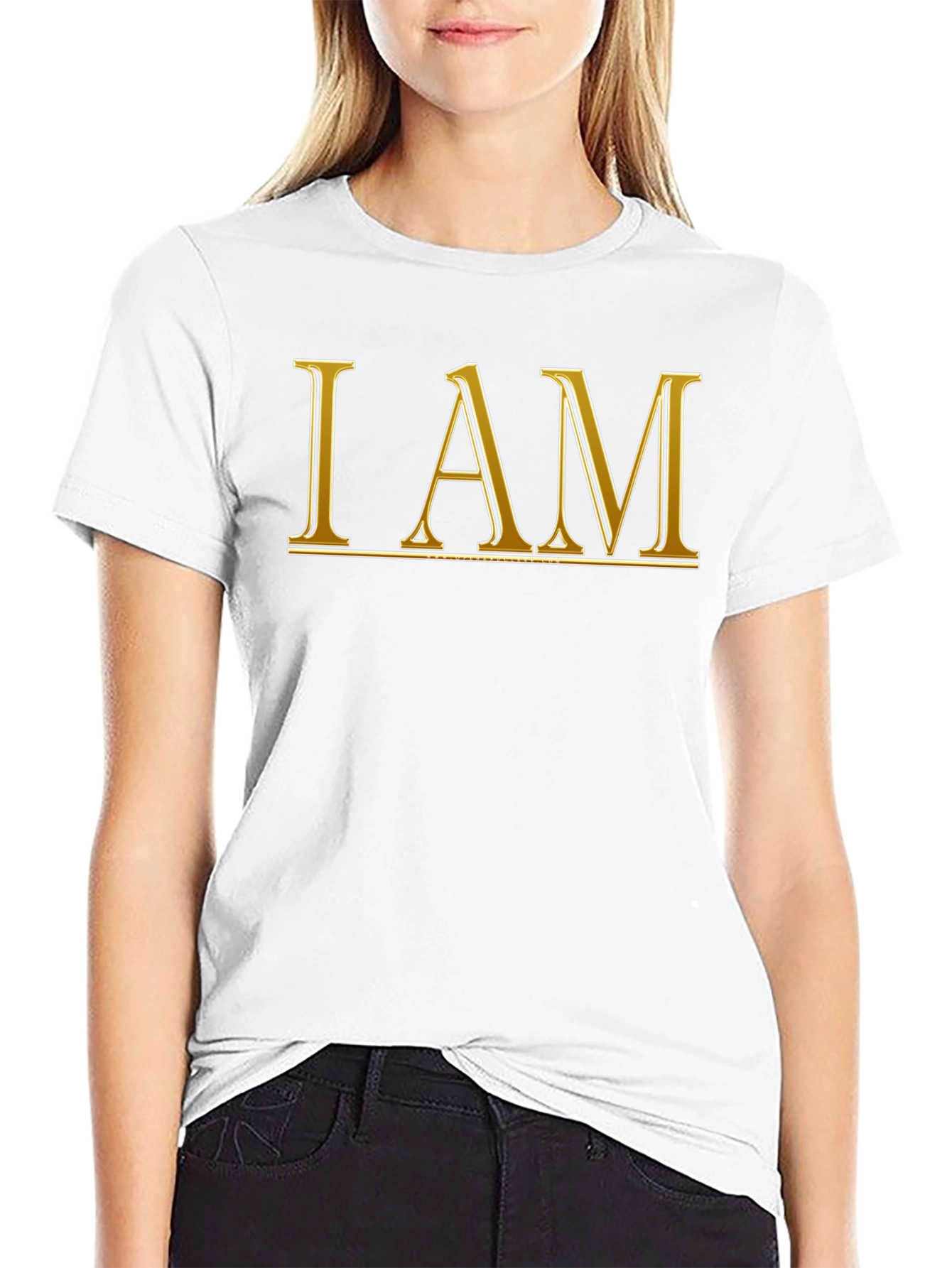 Black I AM Graphic T-Shirt - Black Cotton Blend view 9