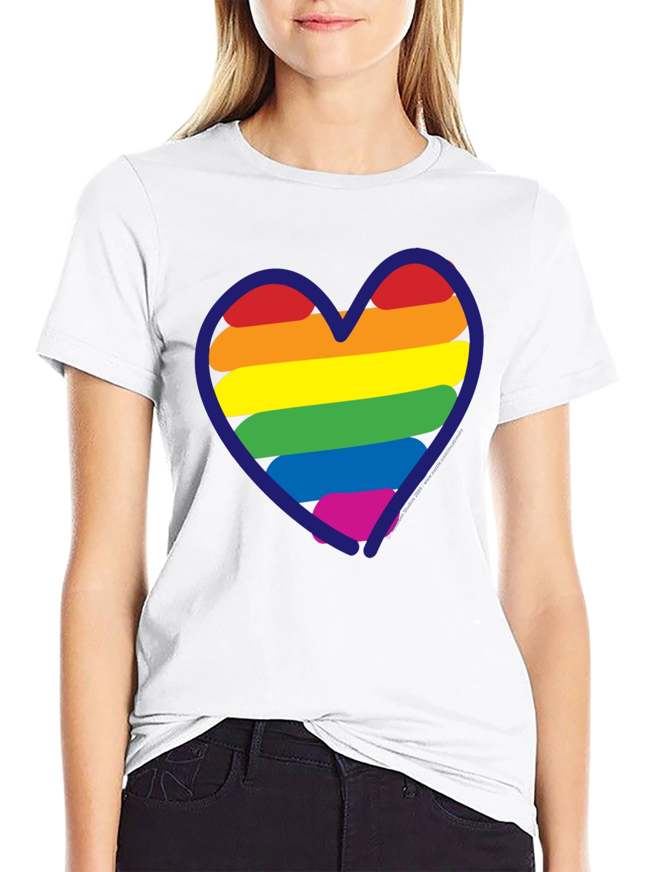 Black LGBT Rainbow Heart T-Shirt - Black Pride Tee view 9