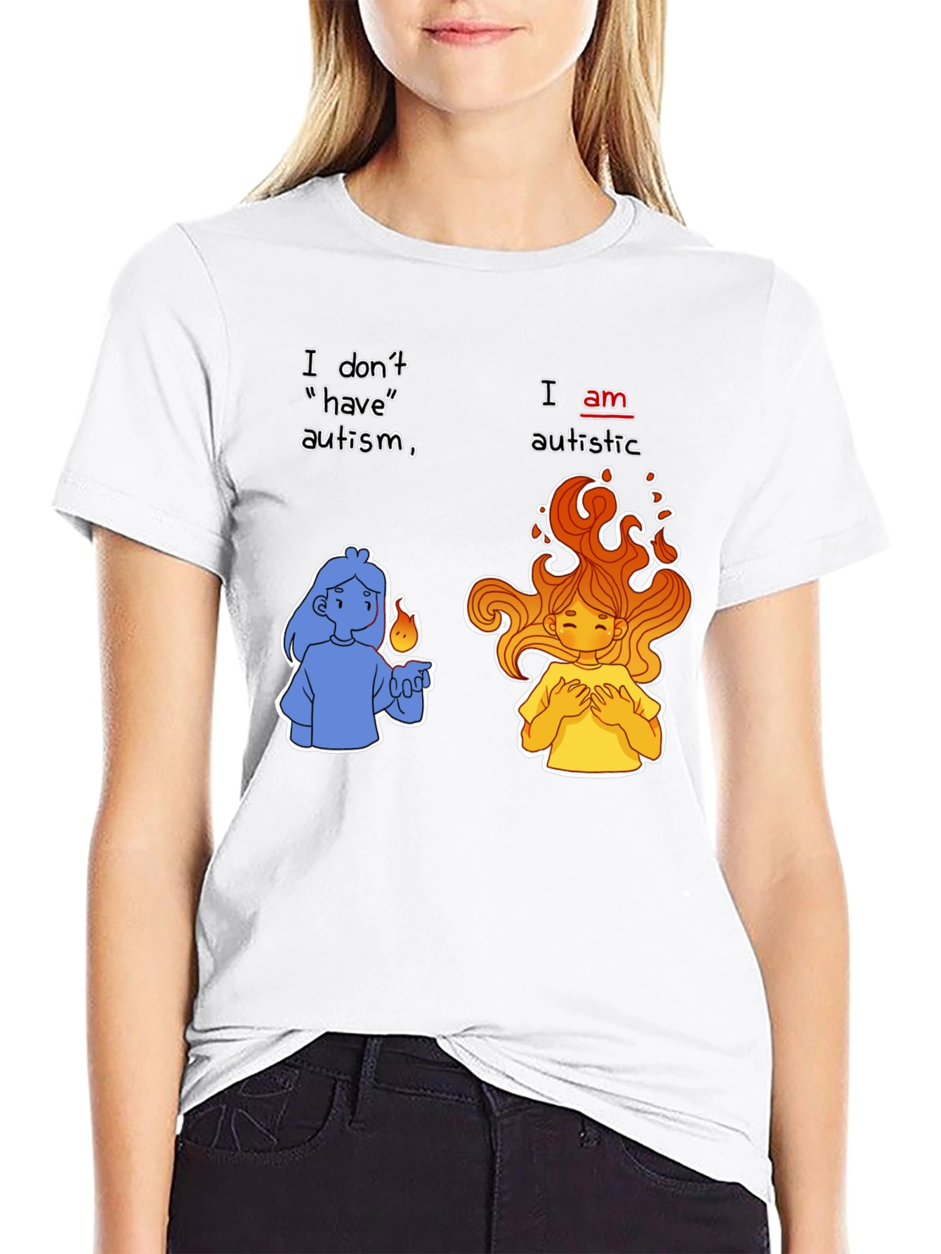 Black Autistic Pride T-Shirt - I Am Autistic Tee view 9