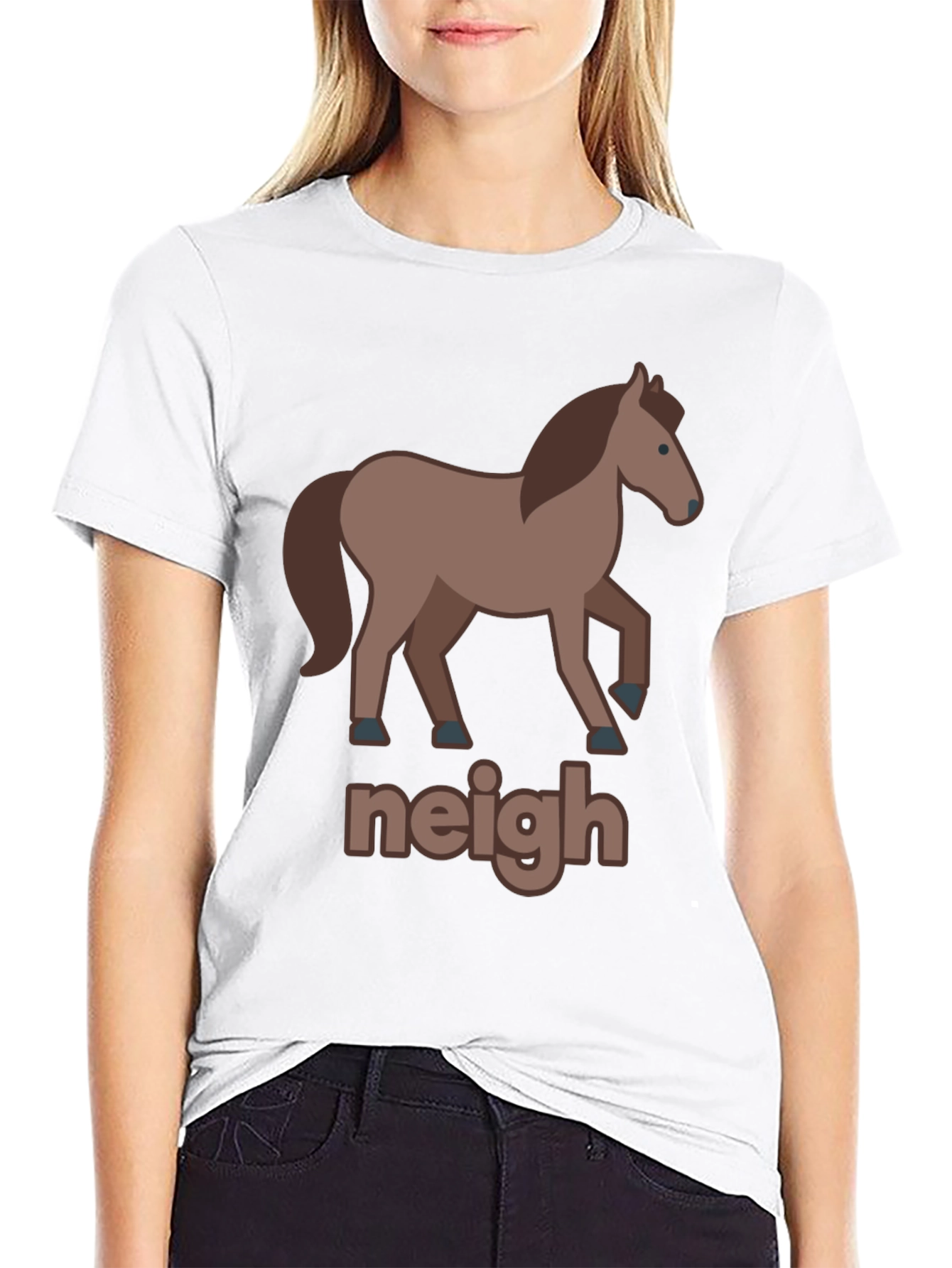 Black Funny Horse Graphic Tee - Neigh view 9