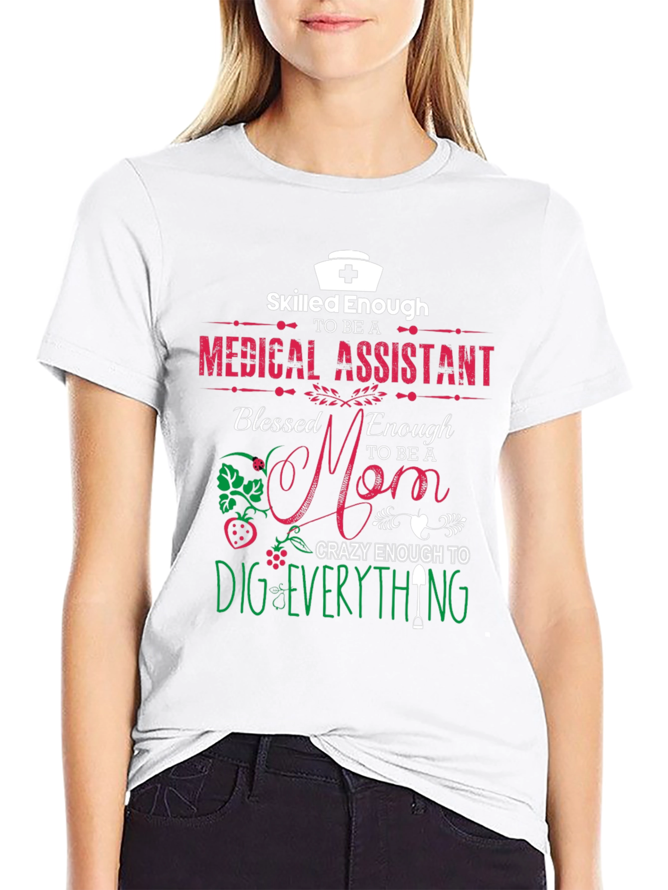 Black Skilled Medical Assistant, Blessed Mom T-Shirt view 9