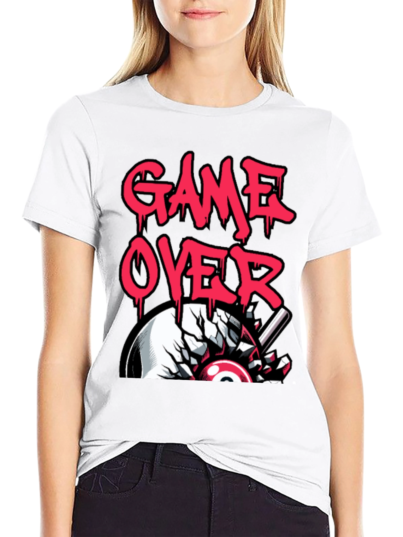 Black Game Over Graphic Tee - Gamer Style view 9