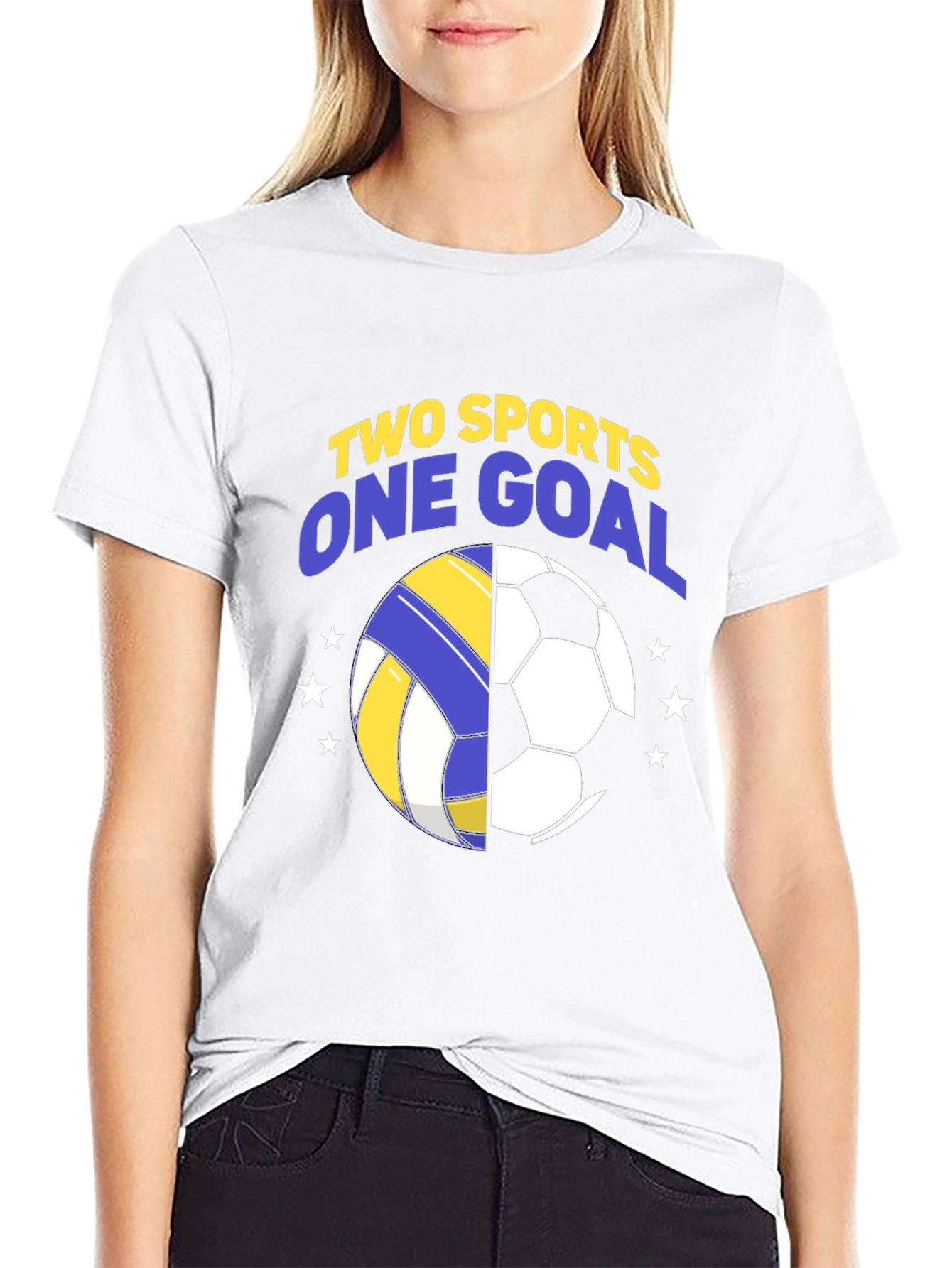 Two Sports One Goal T-Shirt | Soccer & Volleyball Tee - 9