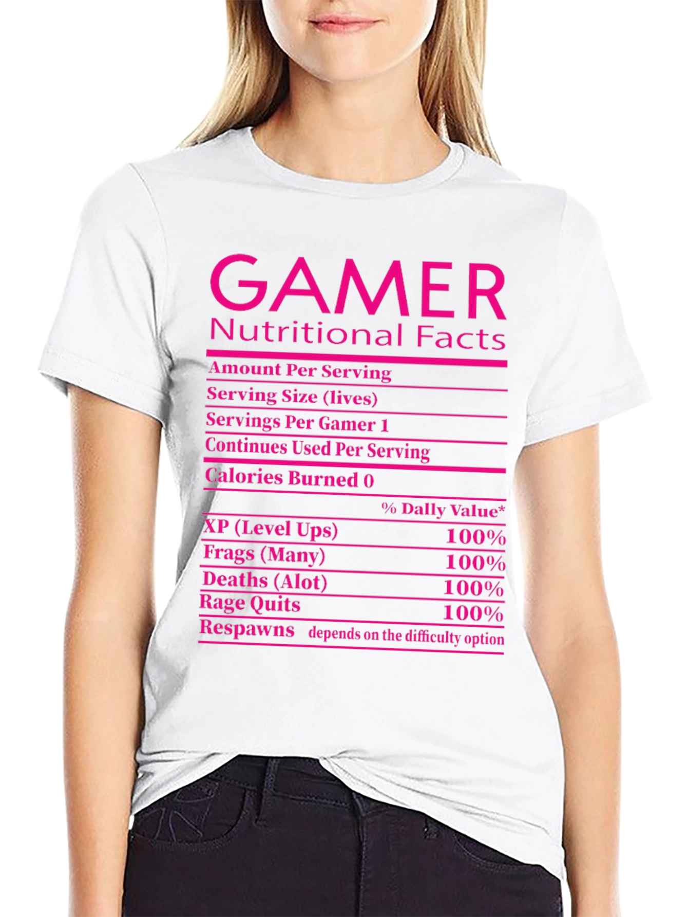 Black Gamer Nutritional Facts Black T-Shirt Funny Gift view 9