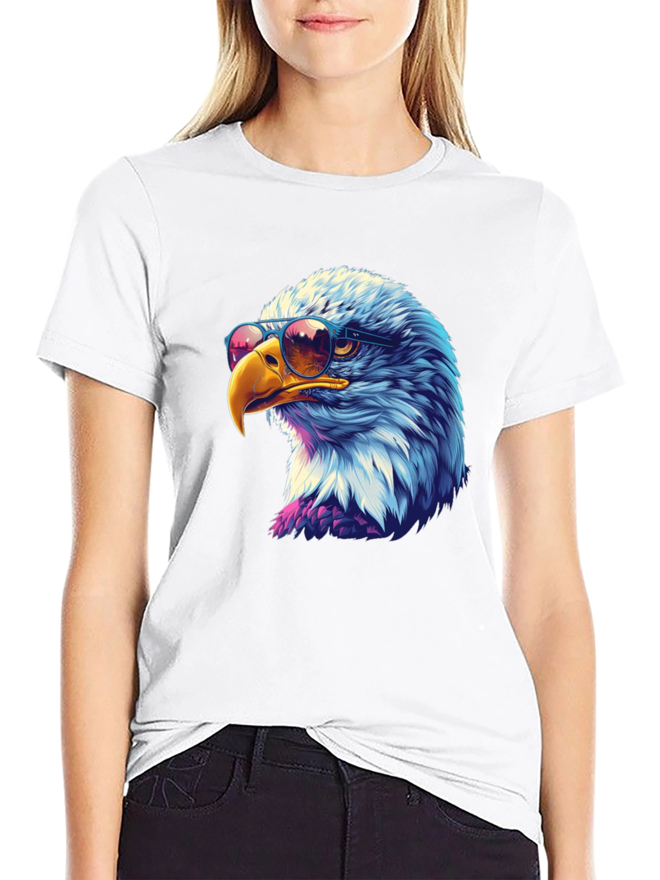Black Cool Eagle Graphic Tee - Black T-Shirt view 9