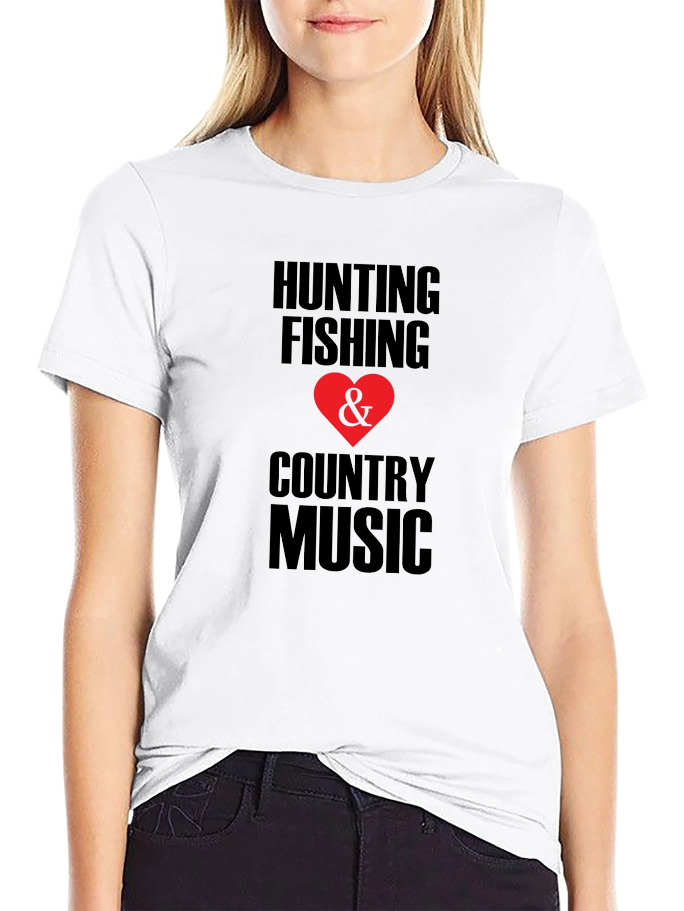 Black Hunting Fishing & Country Music Graphic Tee view 9