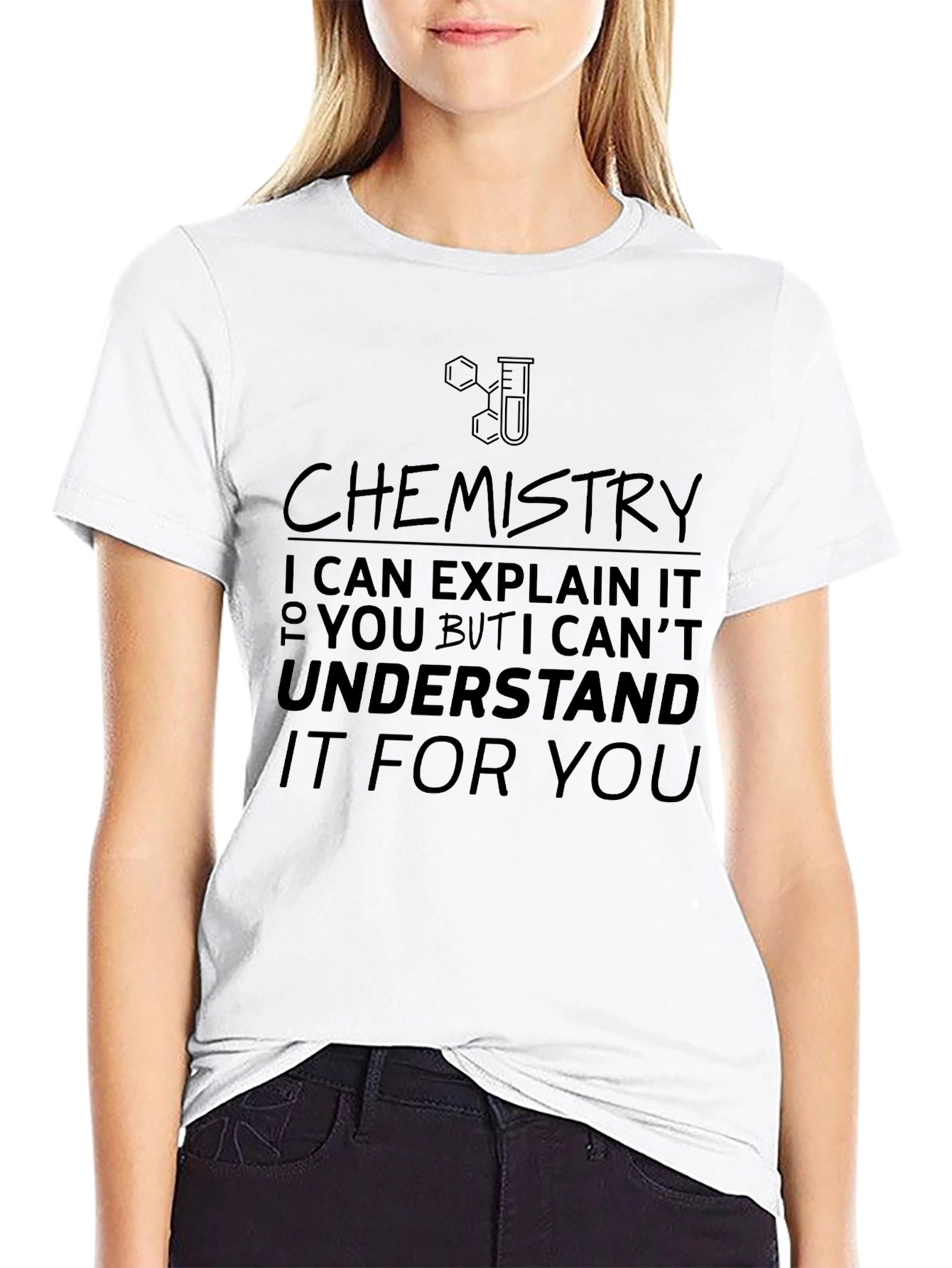 Black Chemistry Explained T-Shirt - Science Humor Tee view 9