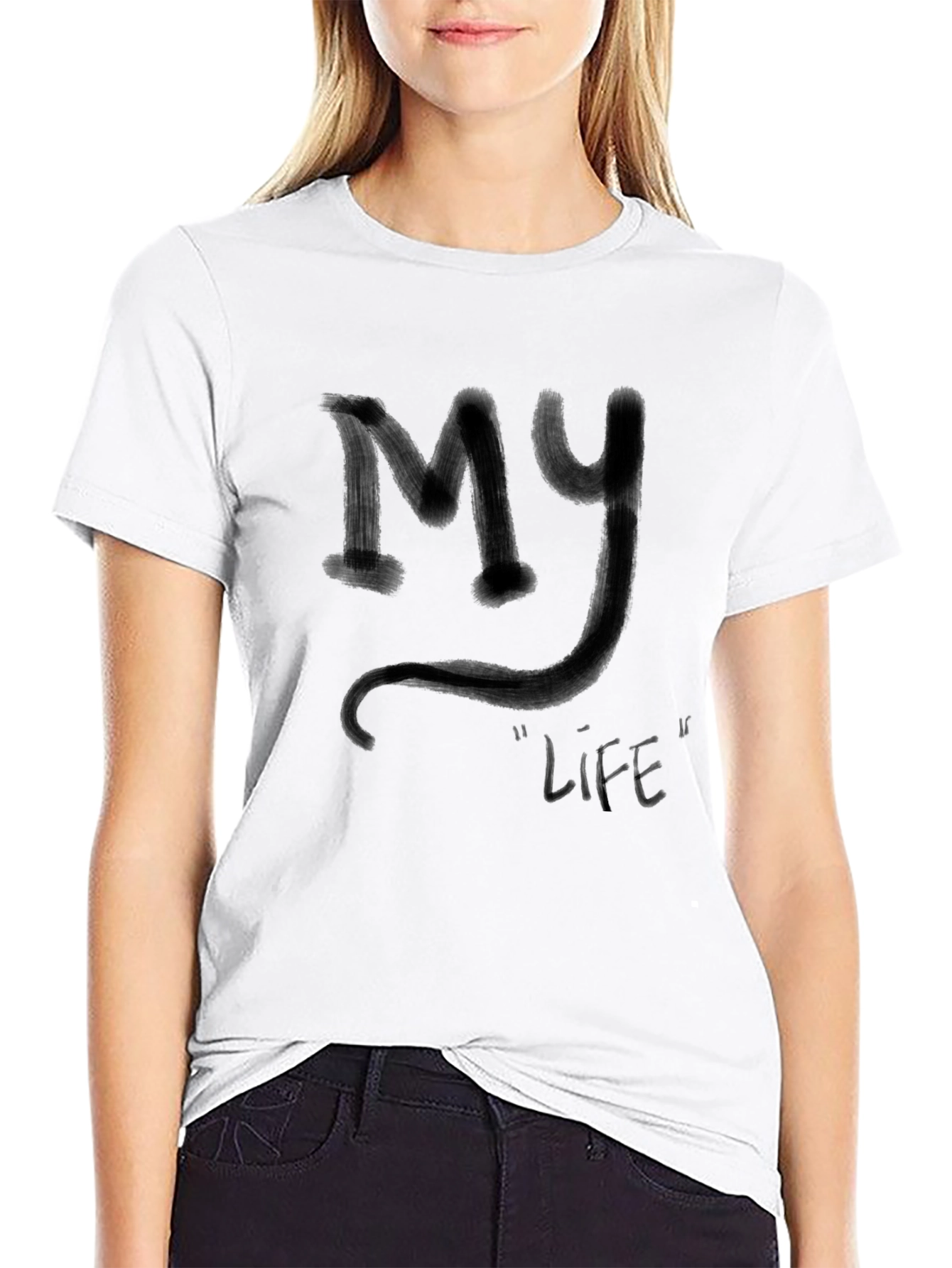 Black My "Life" Black Graphic T-Shirt view 9
