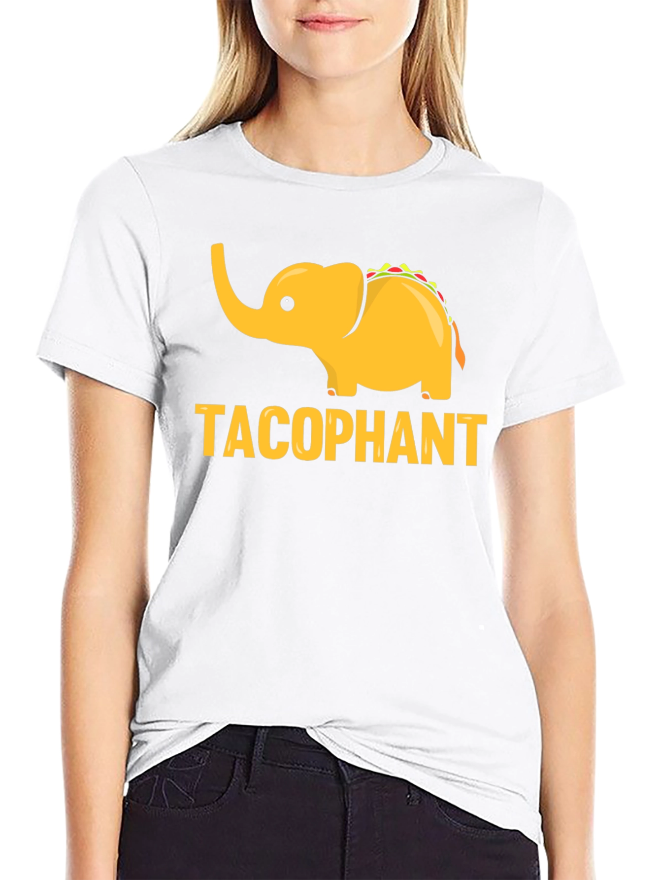 Black Tacophant Graphic T-Shirt - Funny Elephant Taco Tee view 9