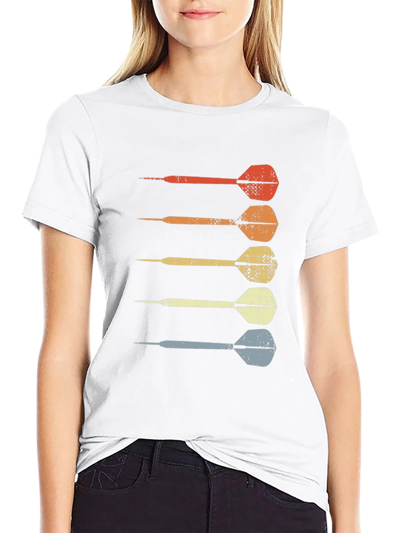 Retro Darts Graphic T-Shirt - Cool Casual Tee - 9