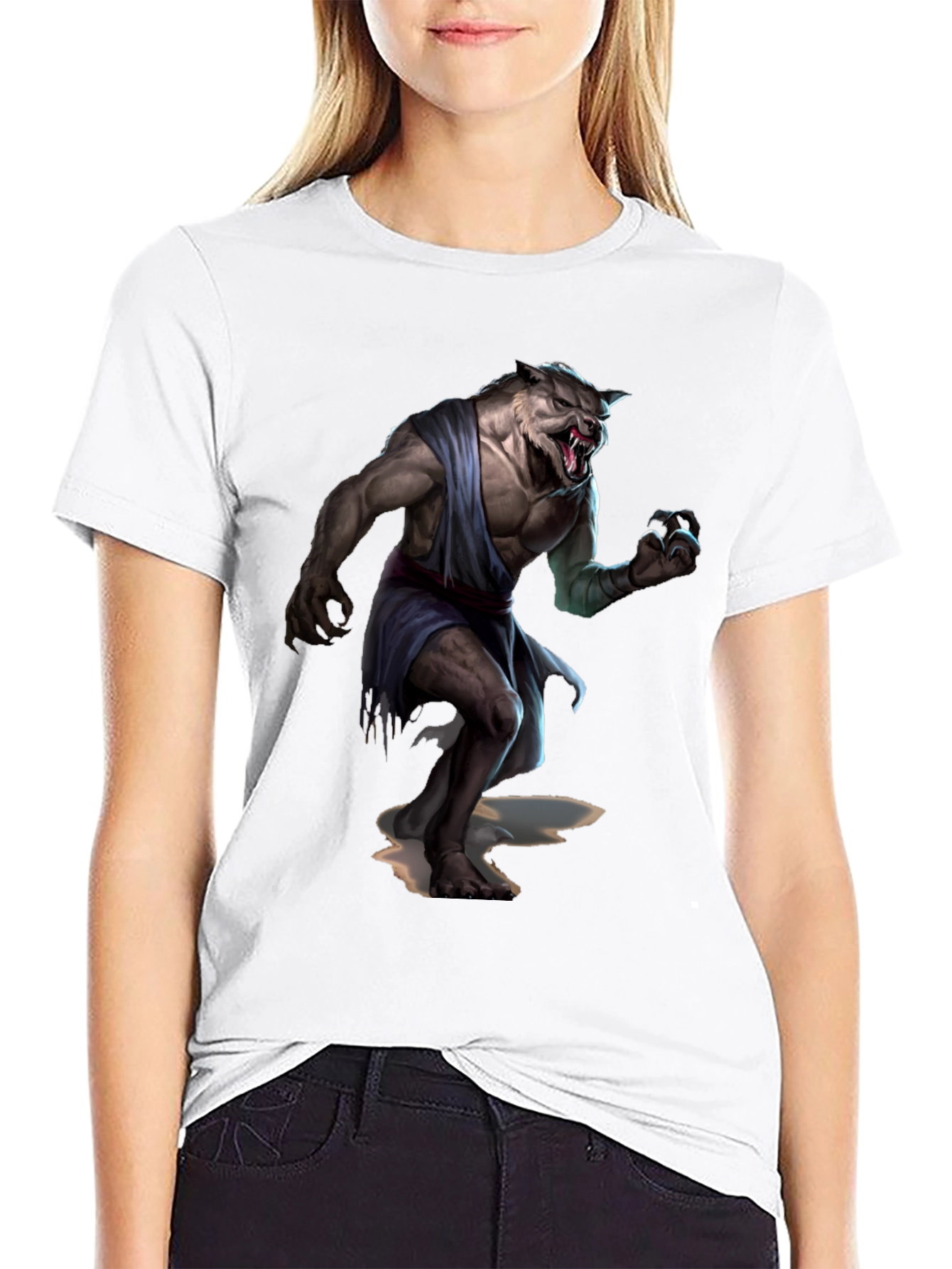 Black Werewolf Graphic T-Shirt - Unleash Your Inner Beast! view 9