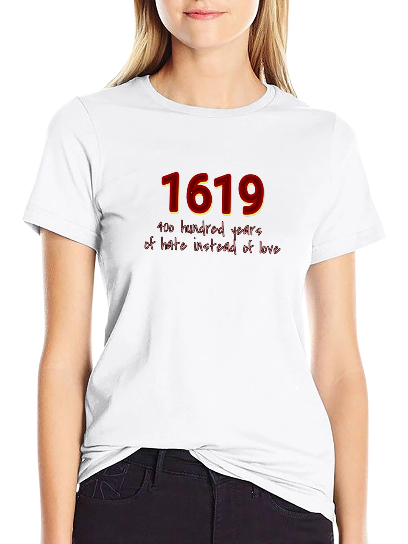 Black 1619 Hate Instead of Love Graphic T-Shirt view 9