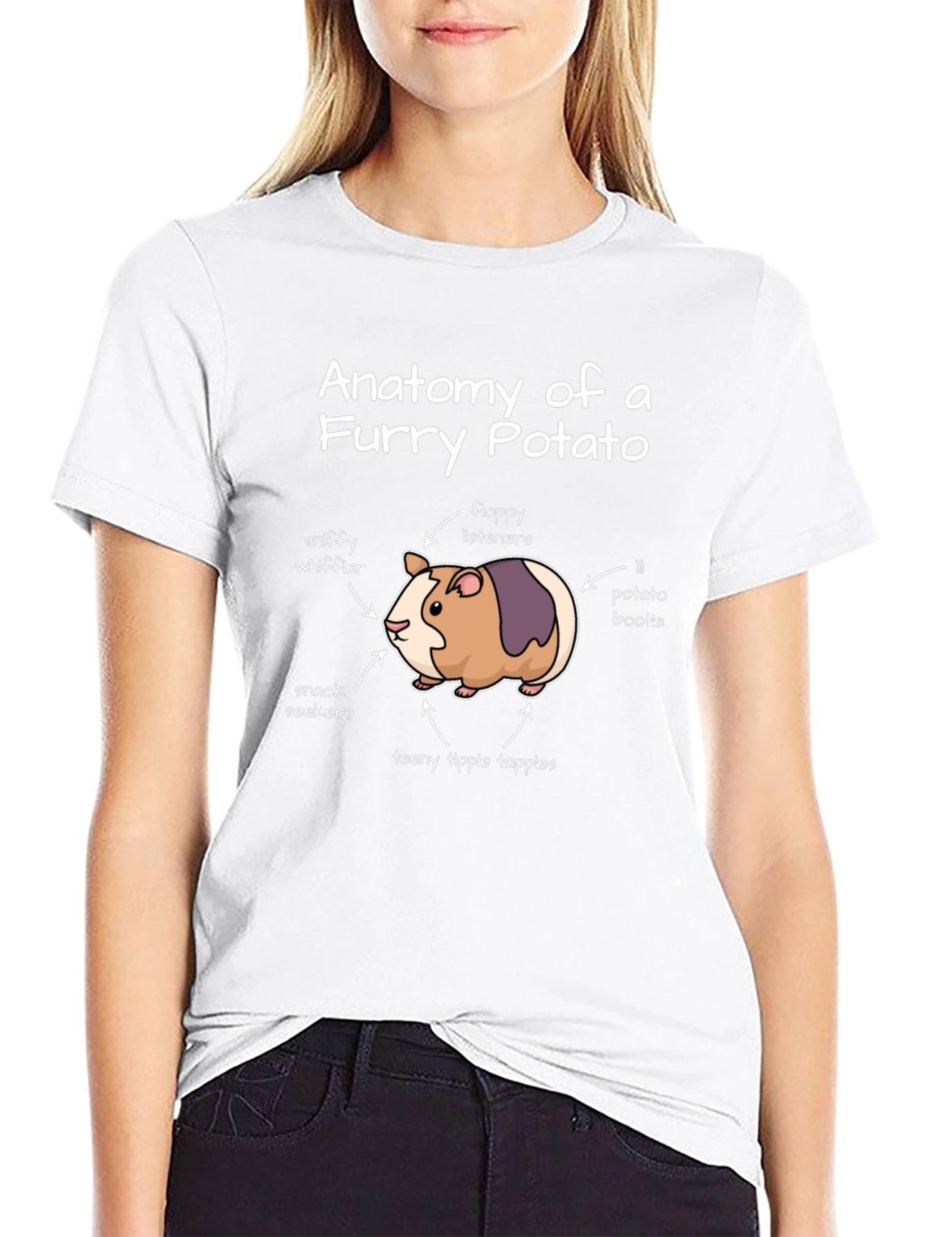 Black Anatomy of a Furry Potato T-Shirt view 9