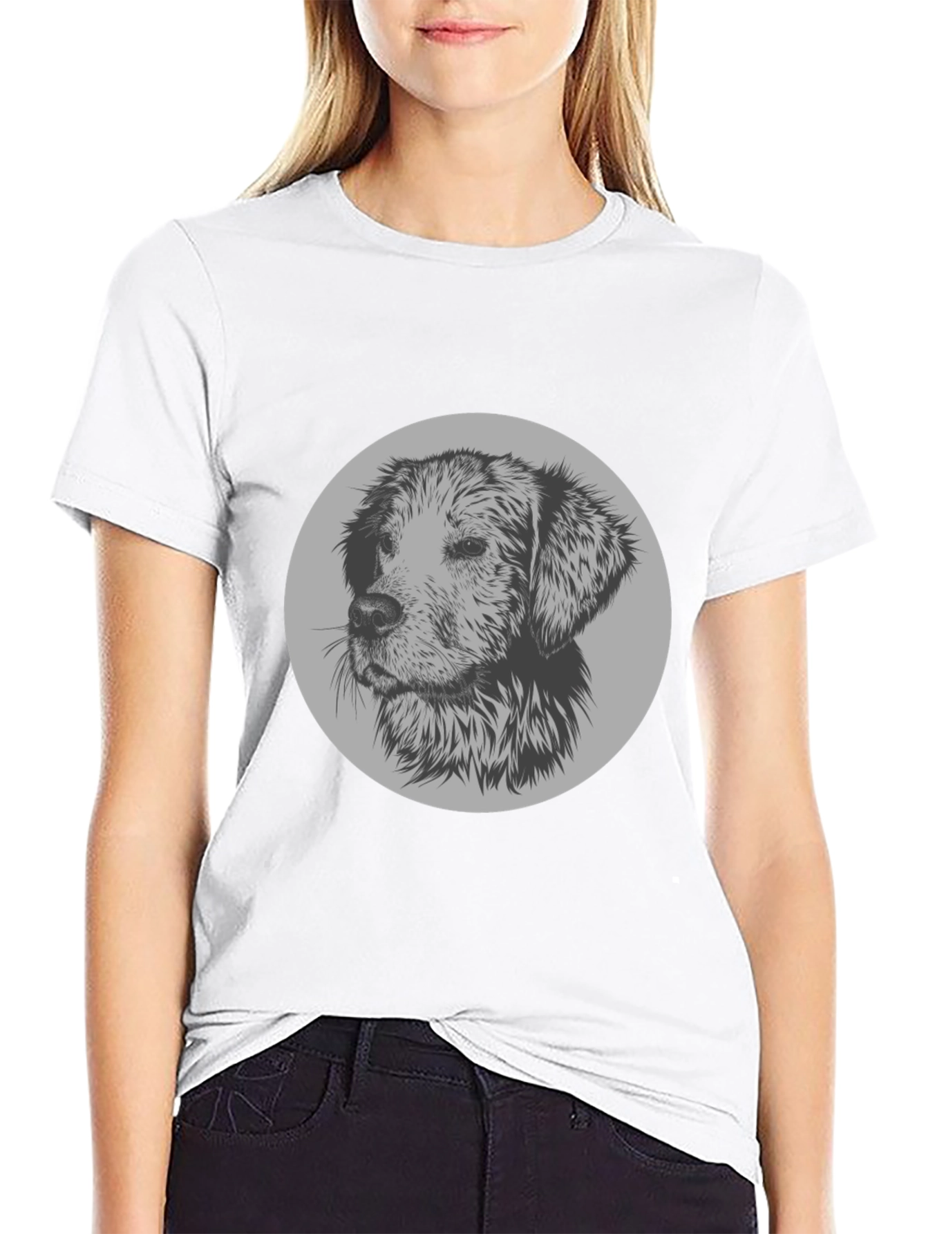 Black Dog Graphic Print Crew Neck T-Shirt view 9
