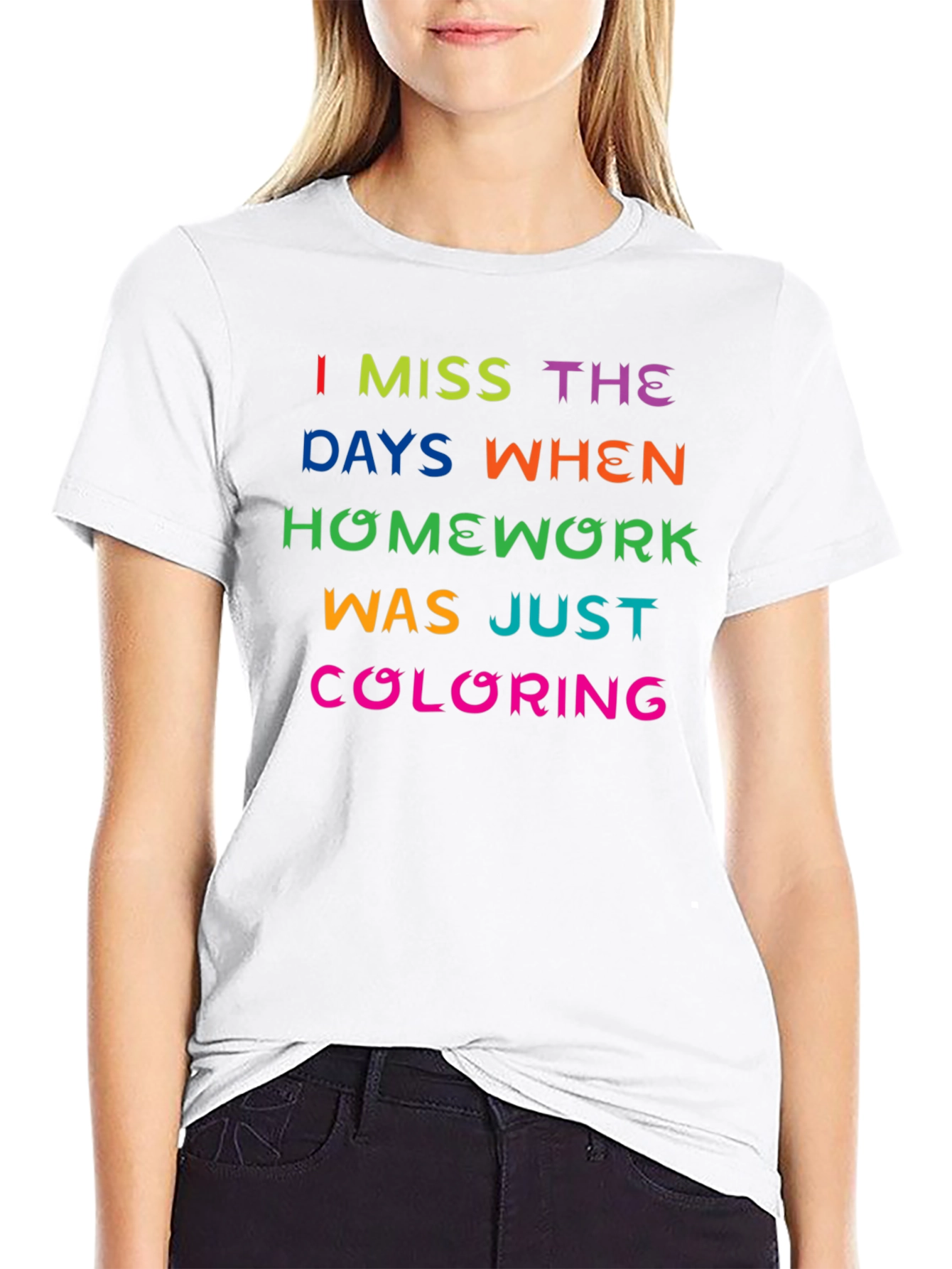 Black I Miss Coloring Homework T-Shirt - Funny Retro Nostalgia Tee view 9