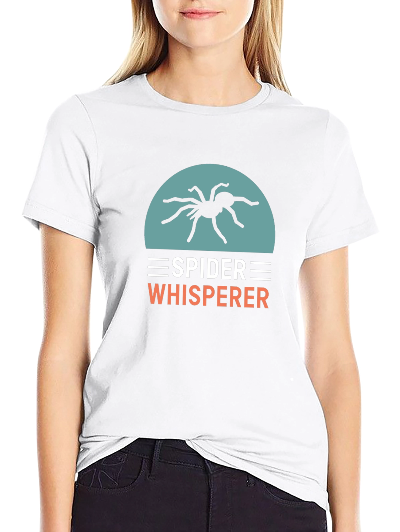 Black Spider Whisperer Graphic Tee - Black Cotton T-Shirt view 9