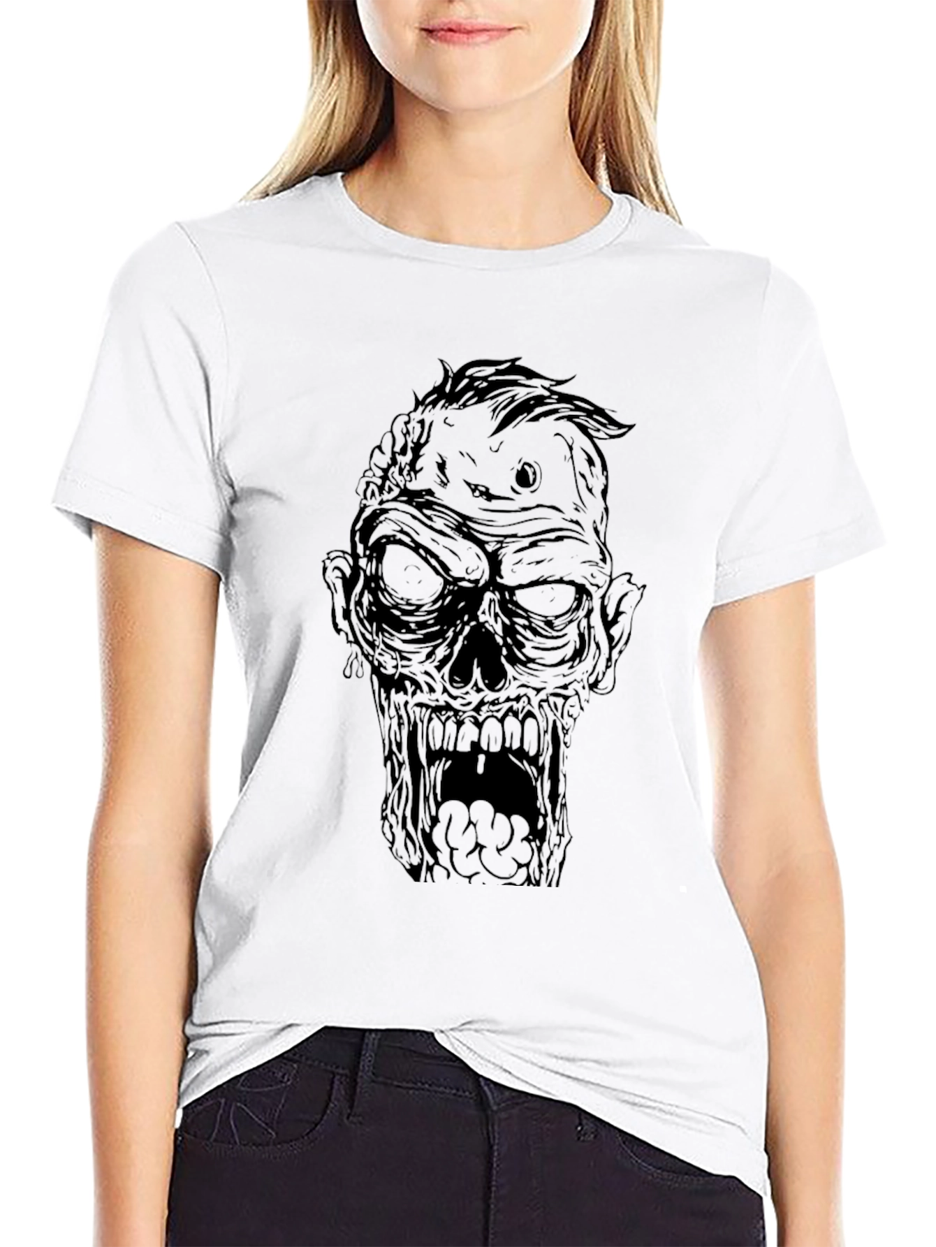 Black Zombie Graphic Black T-Shirt view 9