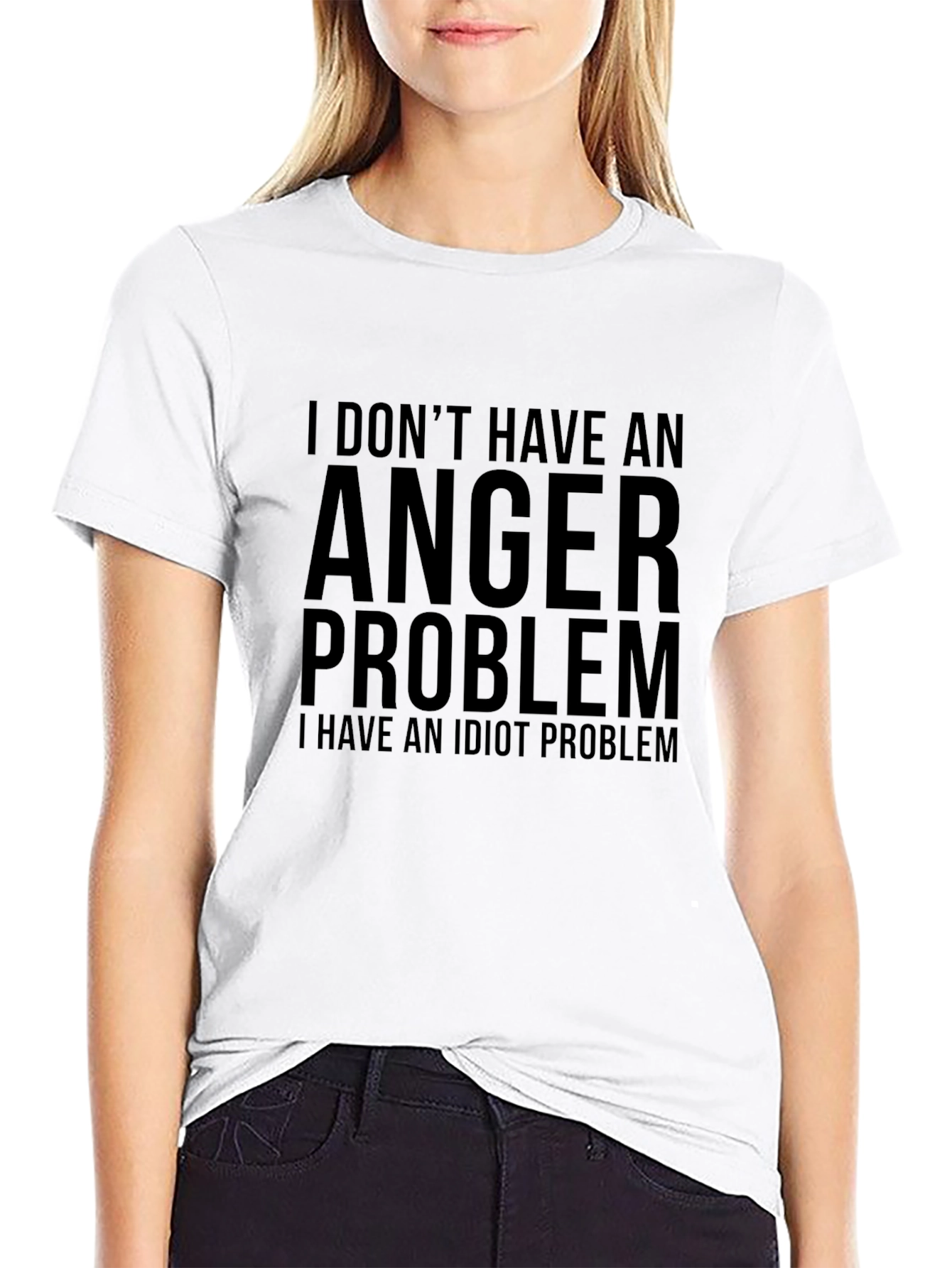 Black Anger Problem Funny Slogan T-Shirt view 9