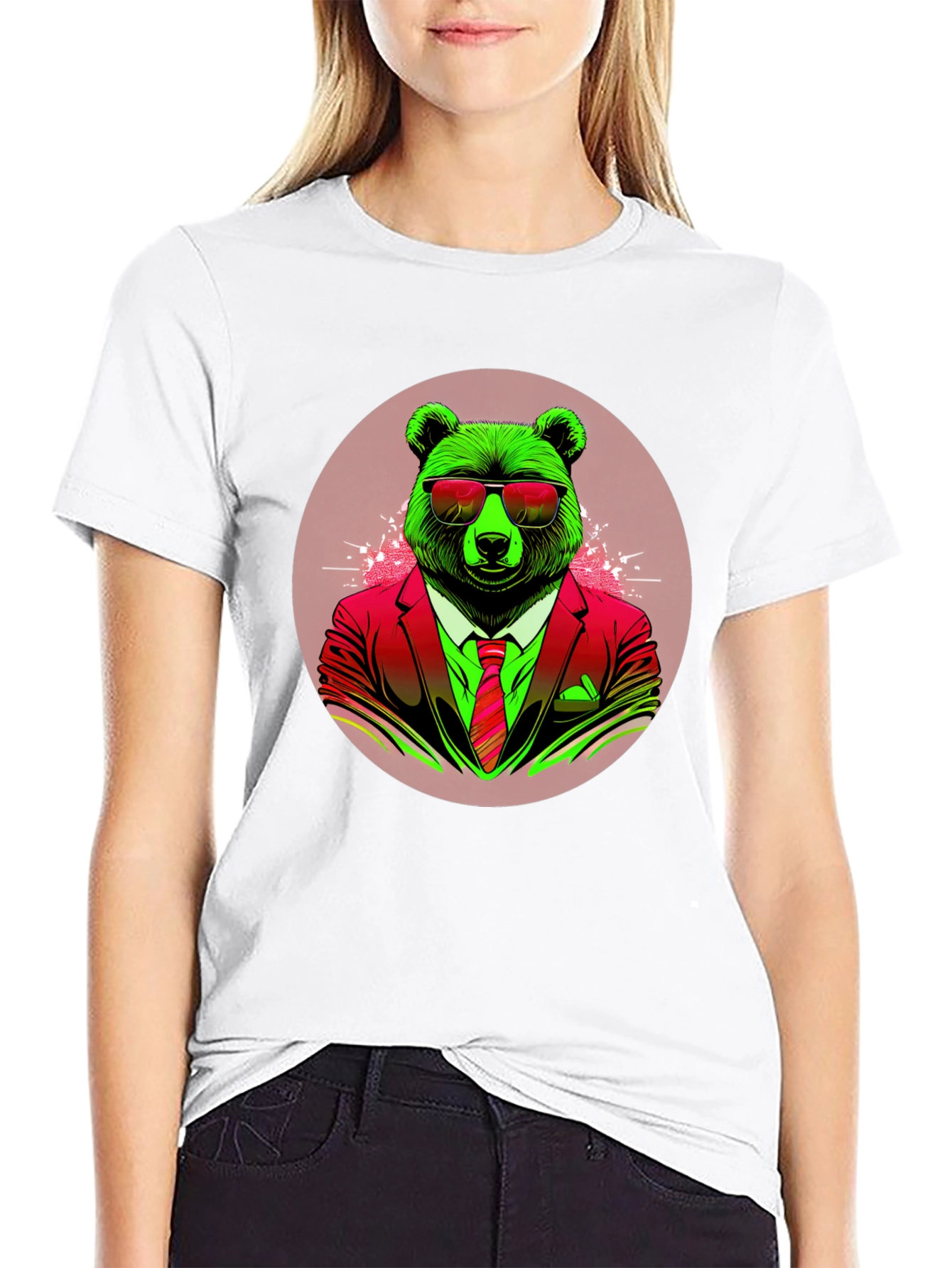 Black Bear in Suit Graphic Tee - Cool Animal Design view 9