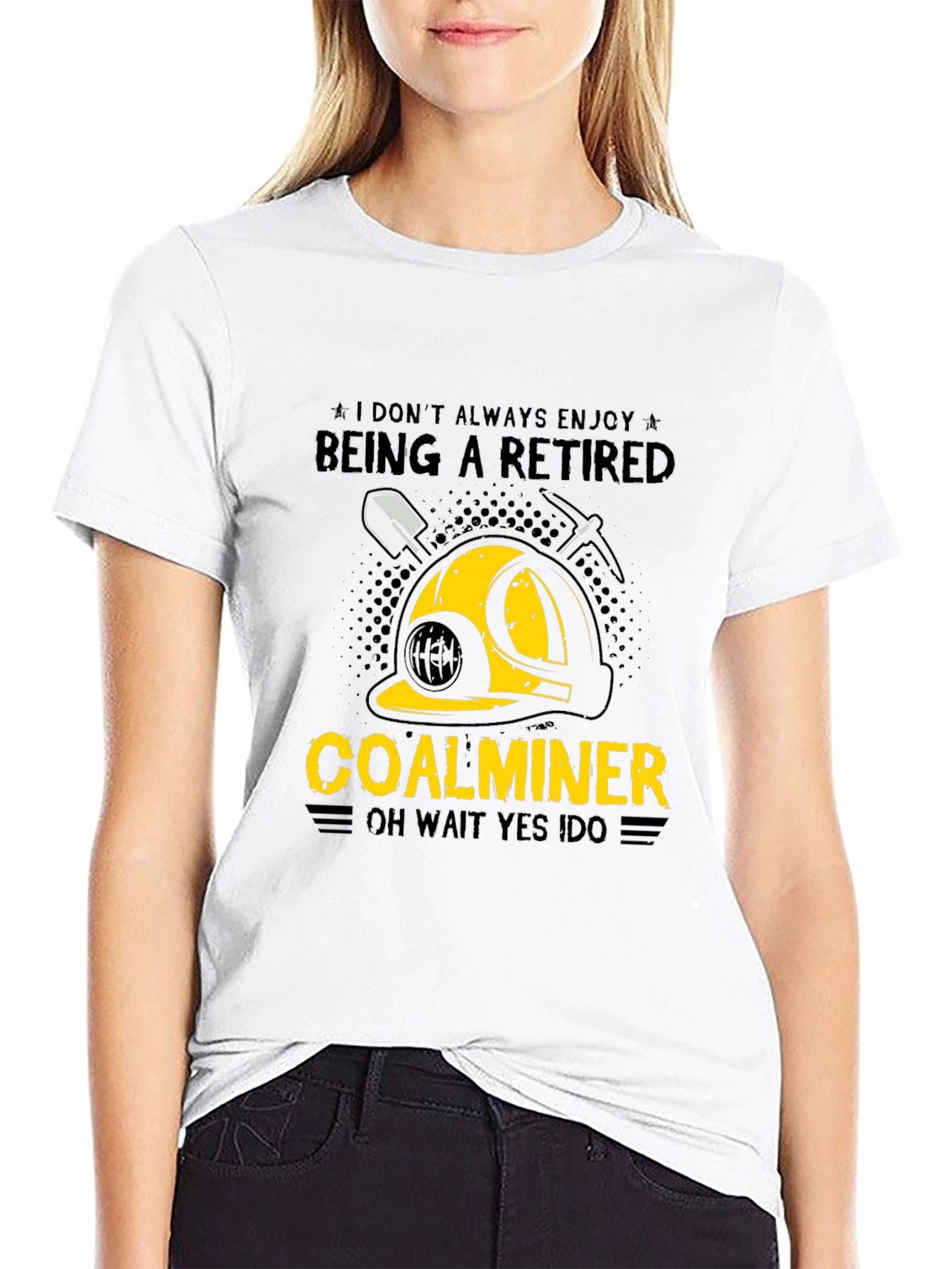 Black Retired Coal Miner Graphic T-Shirt view 9