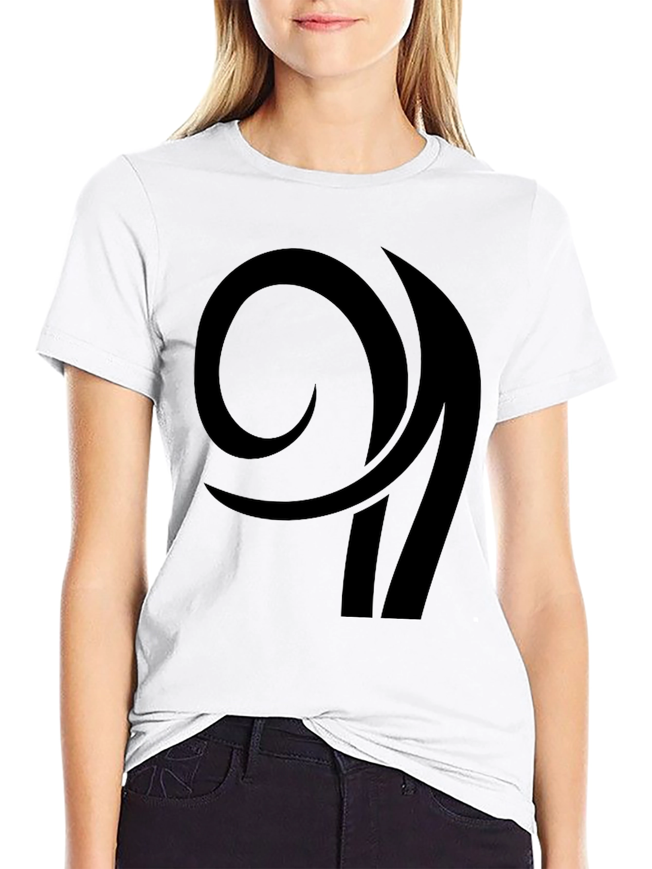 Black Abstract Graphic Black T-Shirt view 9