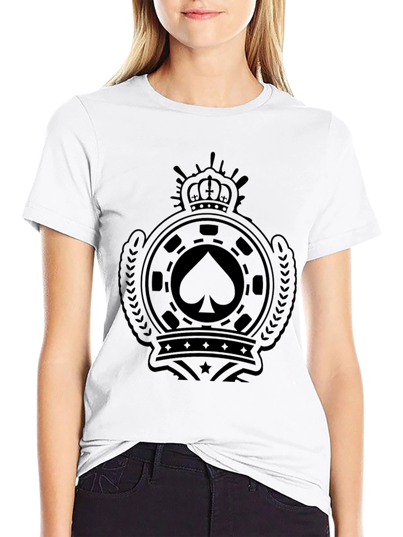 Black Spade Crest Graphic T-Shirt - Premium Black Tee view 9