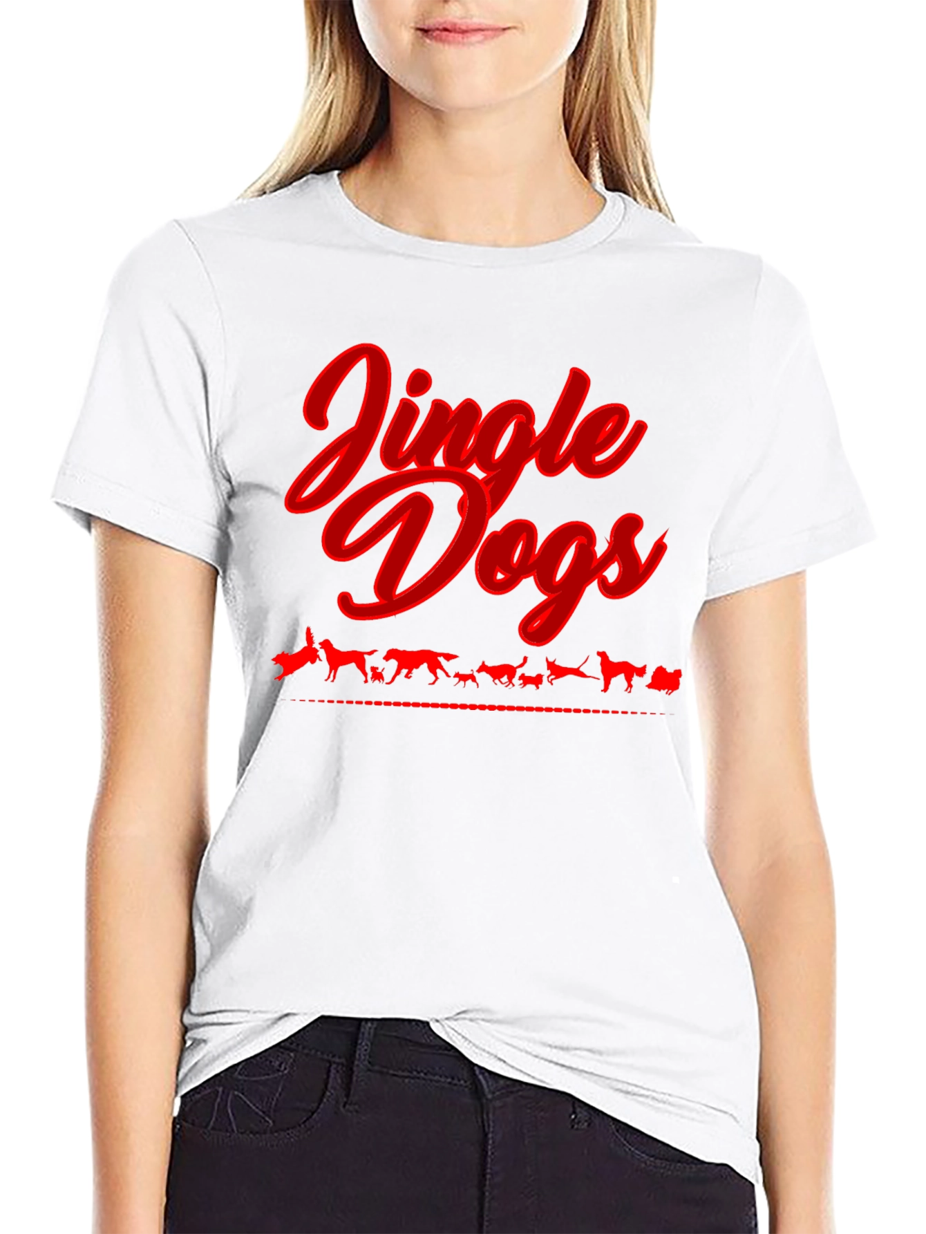 Black Jingle Dogs T-Shirt - Holiday Dog Lover Tee view 9