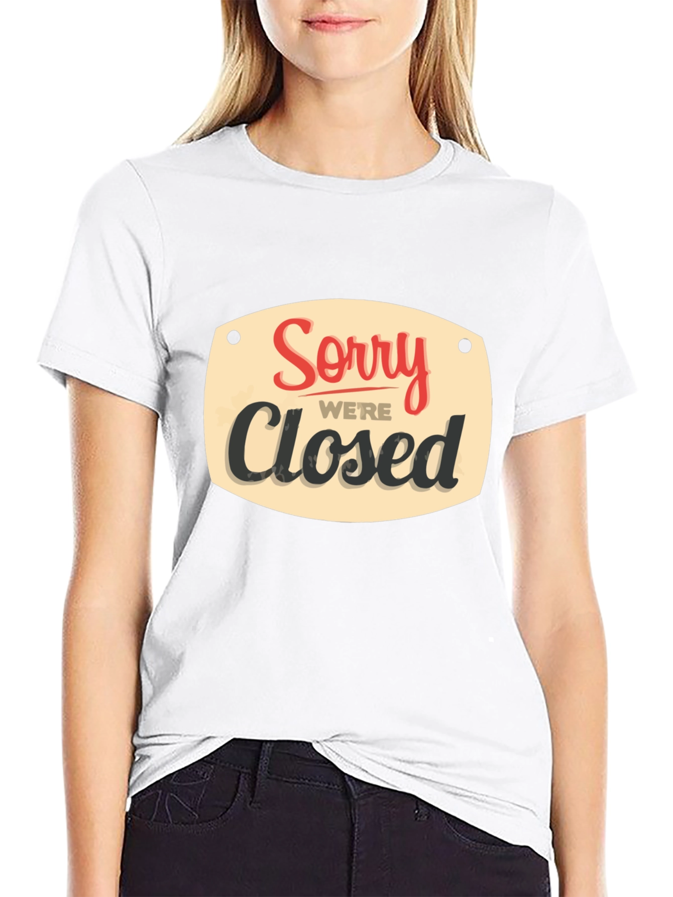 Black Sorry We're Closed Graphic Tee - Black Casual Shirt view 9