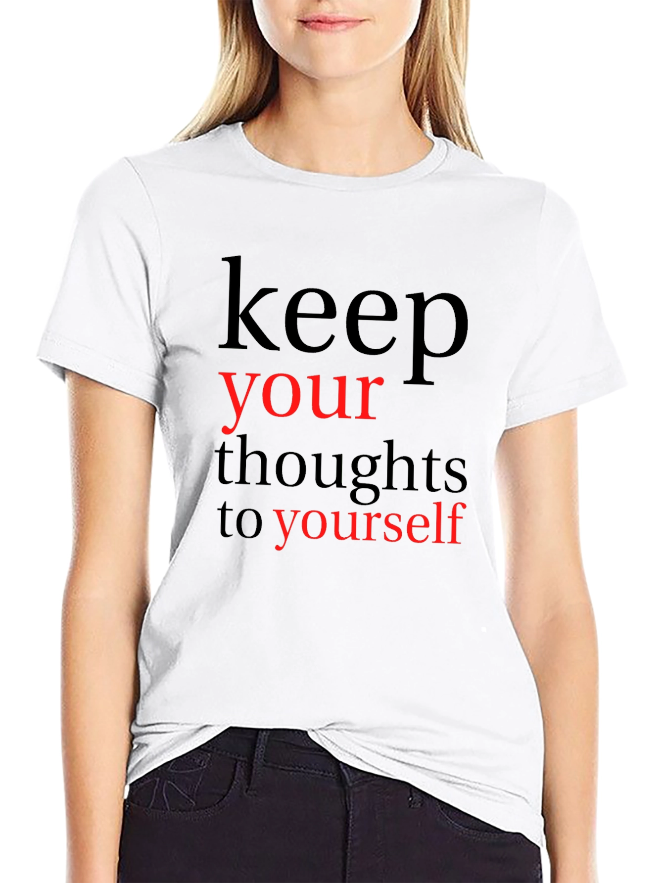 Black Keep Your Thoughts to Yourself Graphic T-Shirt view 9